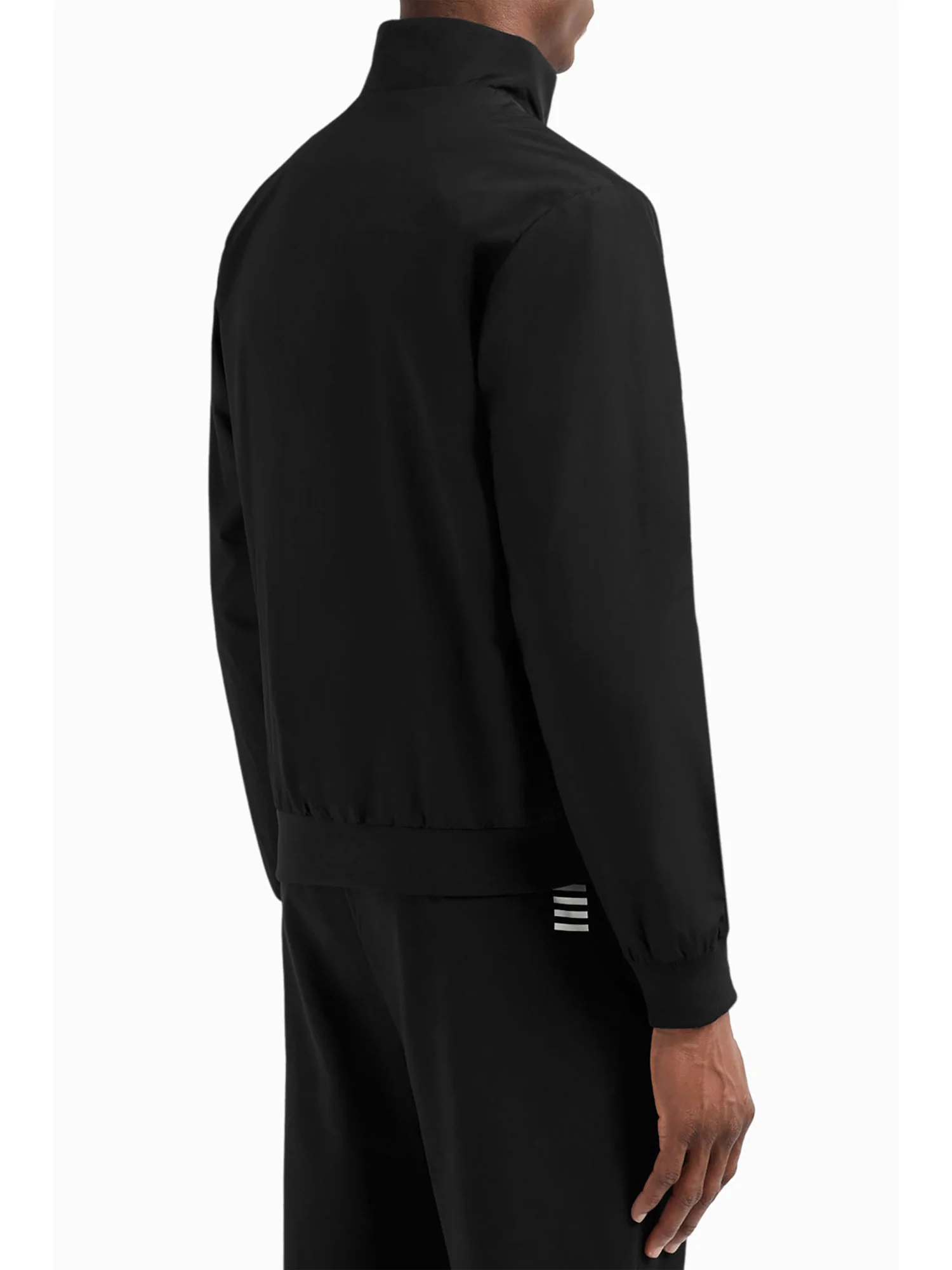 Giubbino con zip e logo a contrasto in nylon nero - Image 2