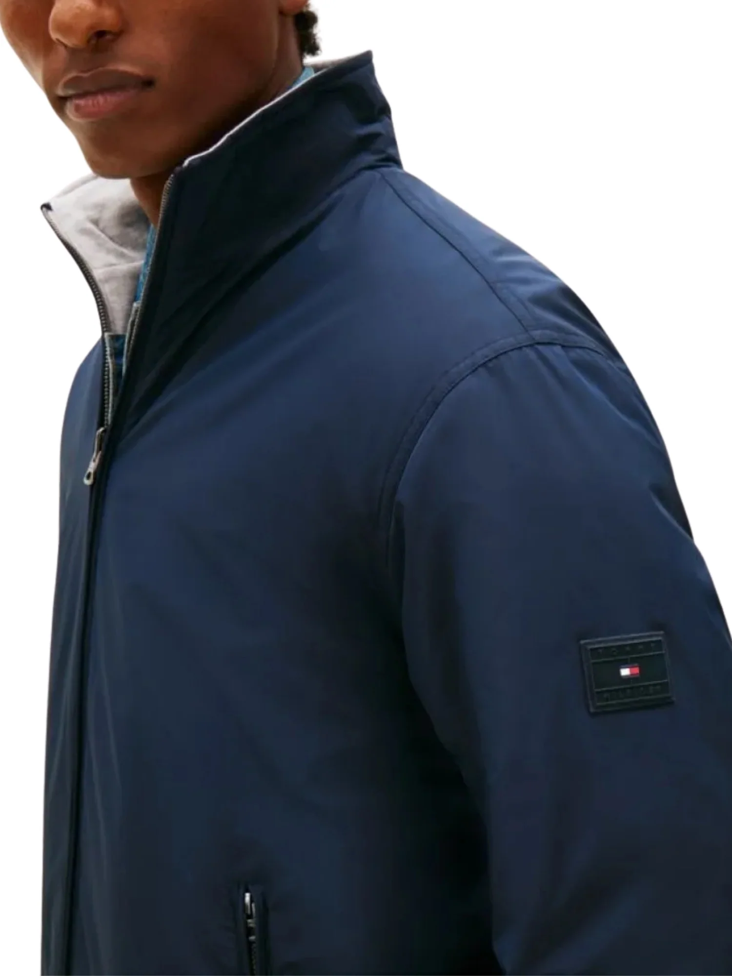 Giubbino con zip Tommy Hilfiger modello reversibile blu - Image 4