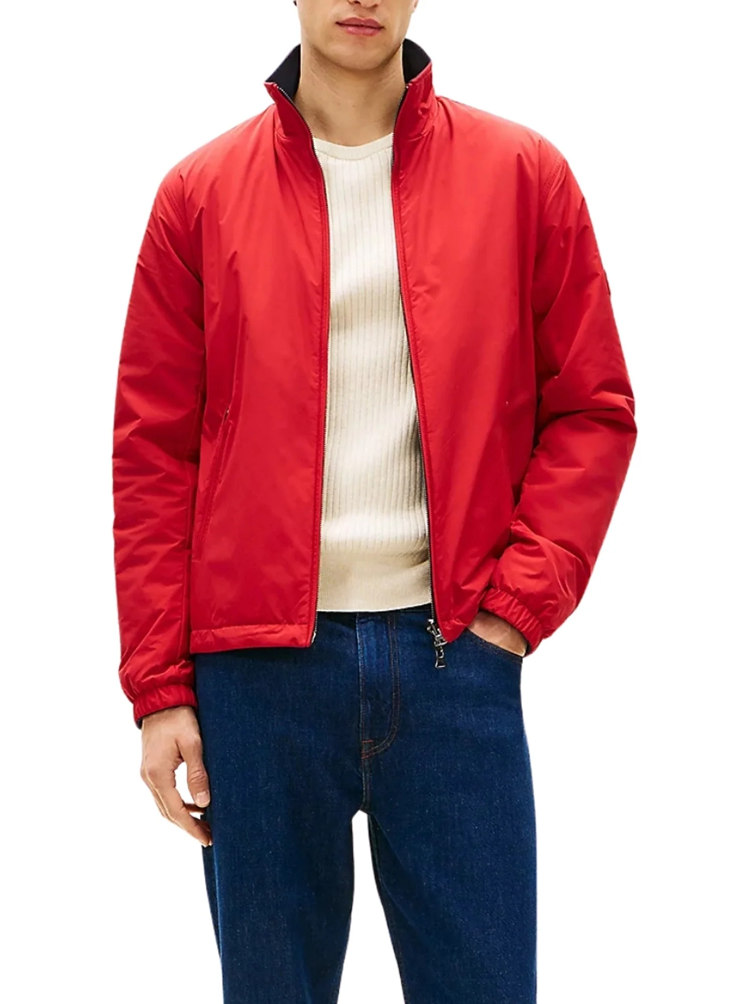 Giubbino con zip Tommy Hilfiger modello reversibile rosso