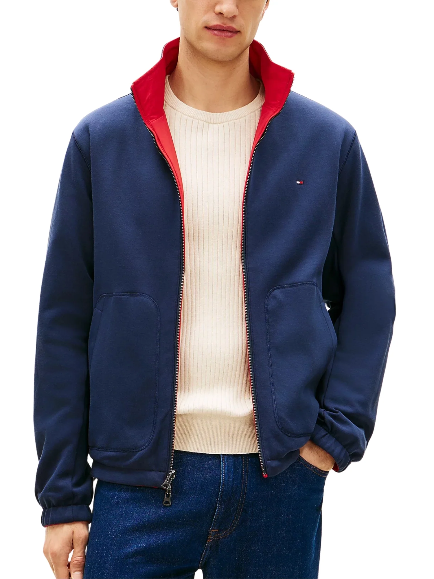Giubbino con zip Tommy Hilfiger modello reversibile rosso - Image 2