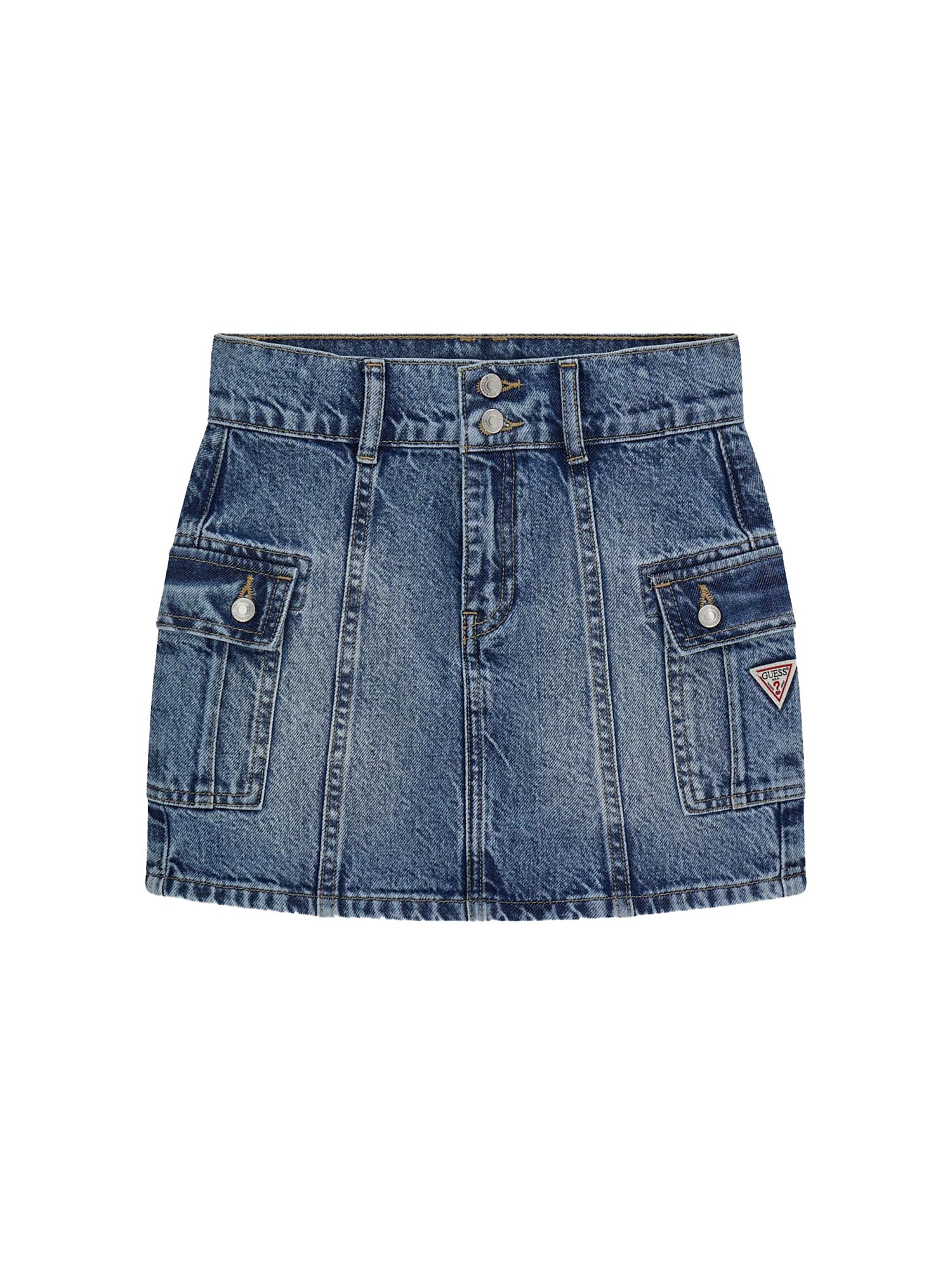 Gonna Guess Ragazza cargo in jeans denim medio