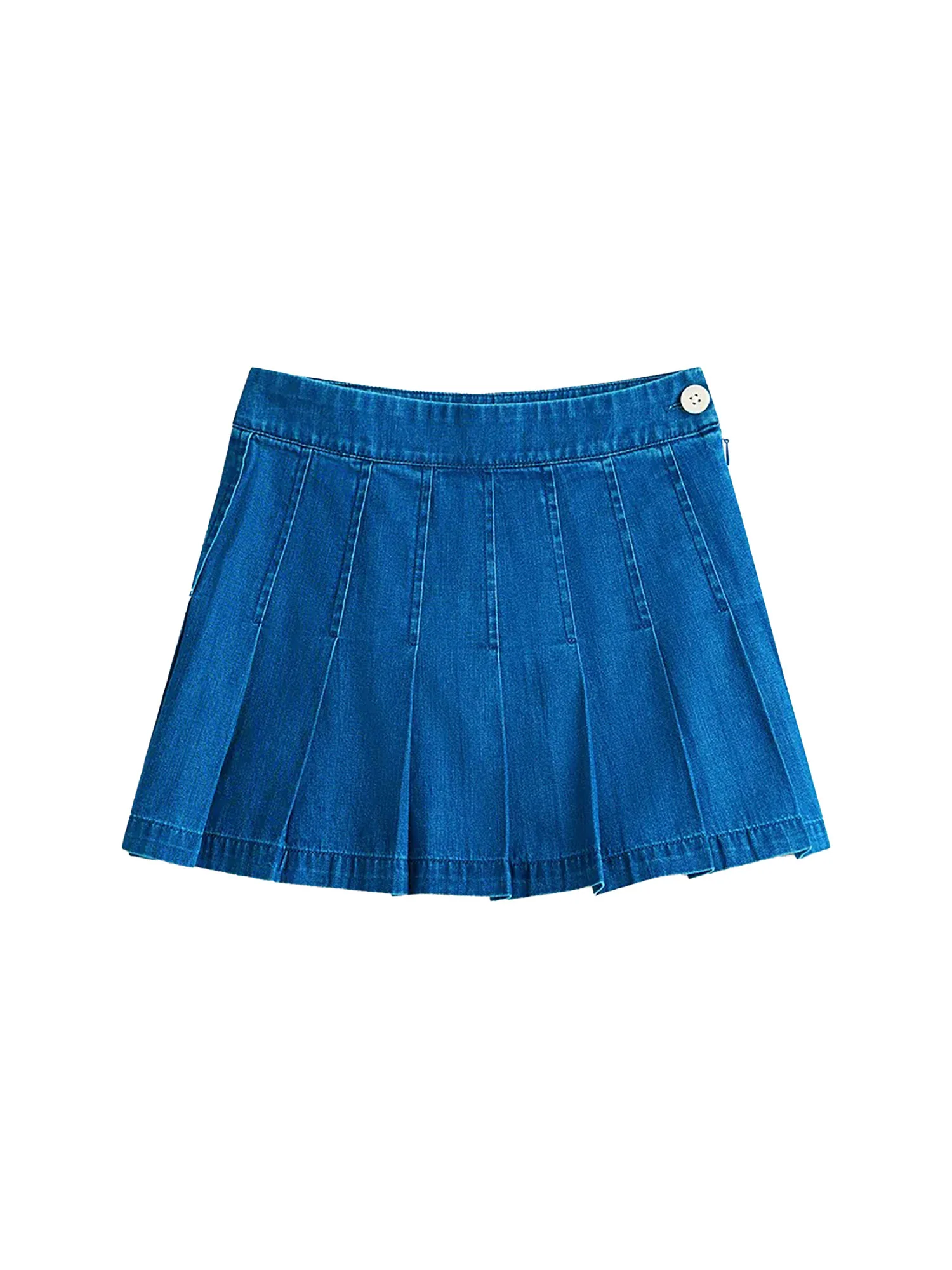 Gonna Tommy Hilfigher Bambina in jeans pleated denim medio