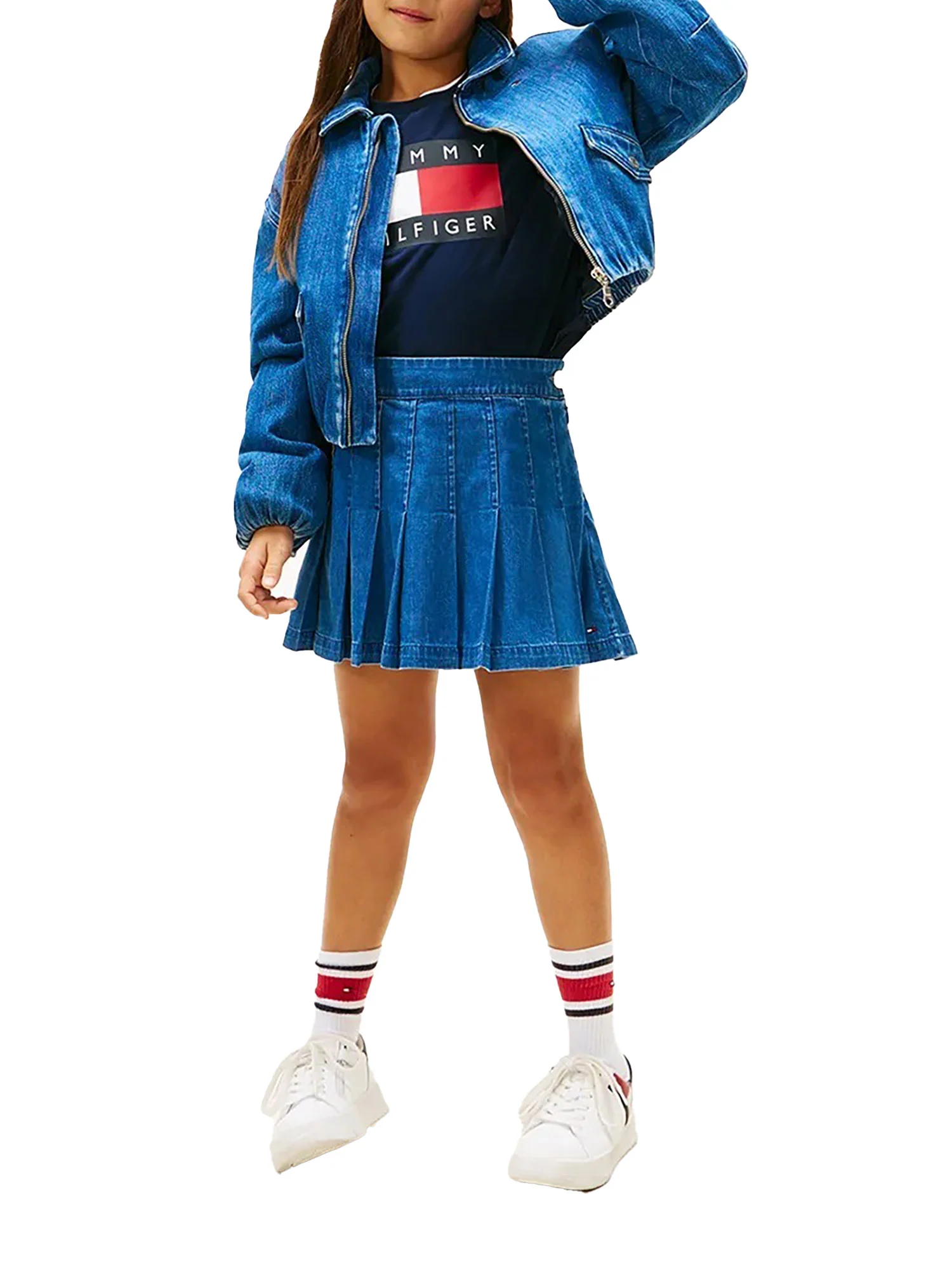 Gonna Tommy Hilfigher Ragazza in jeans pleated denim medio - Image 2