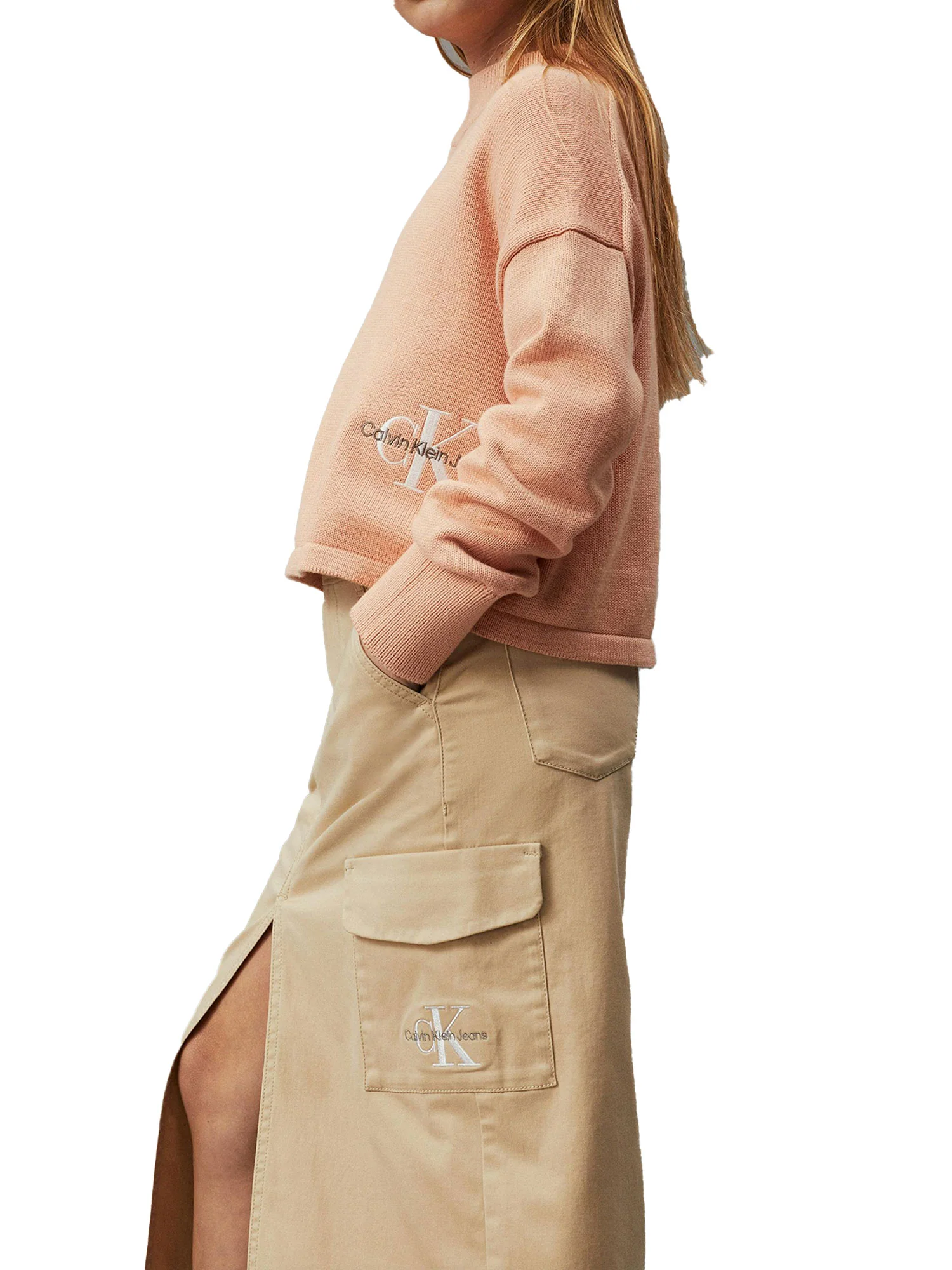 Gonna lunga cargo utility beige - Image 4