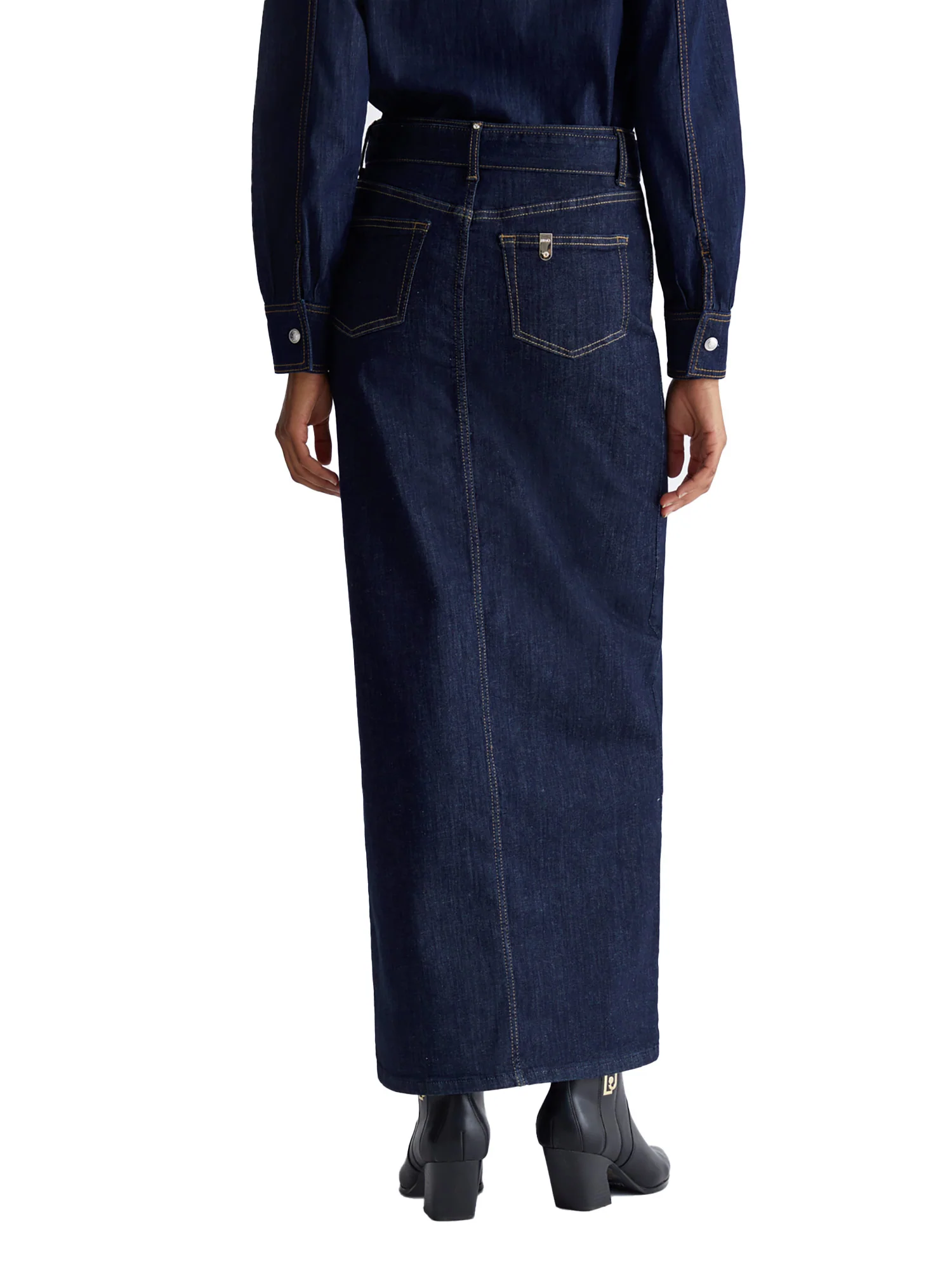 Gonna lunga cult jeans denim scuro - Image 2