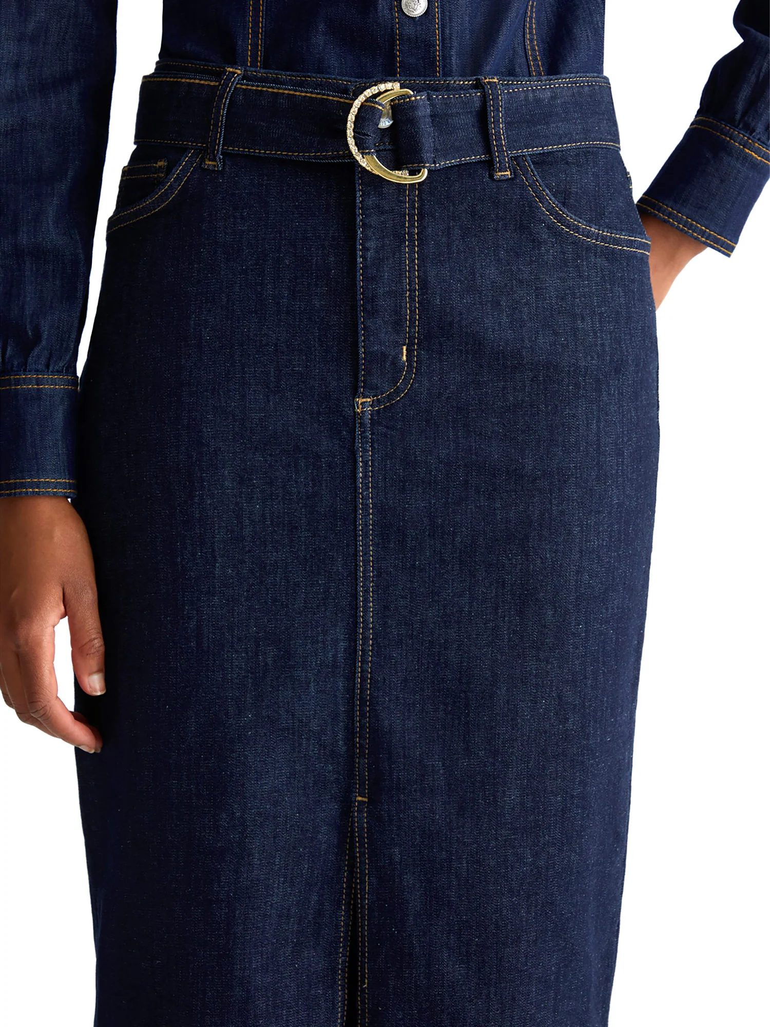 Gonna lunga cult jeans denim scuro - Image 3
