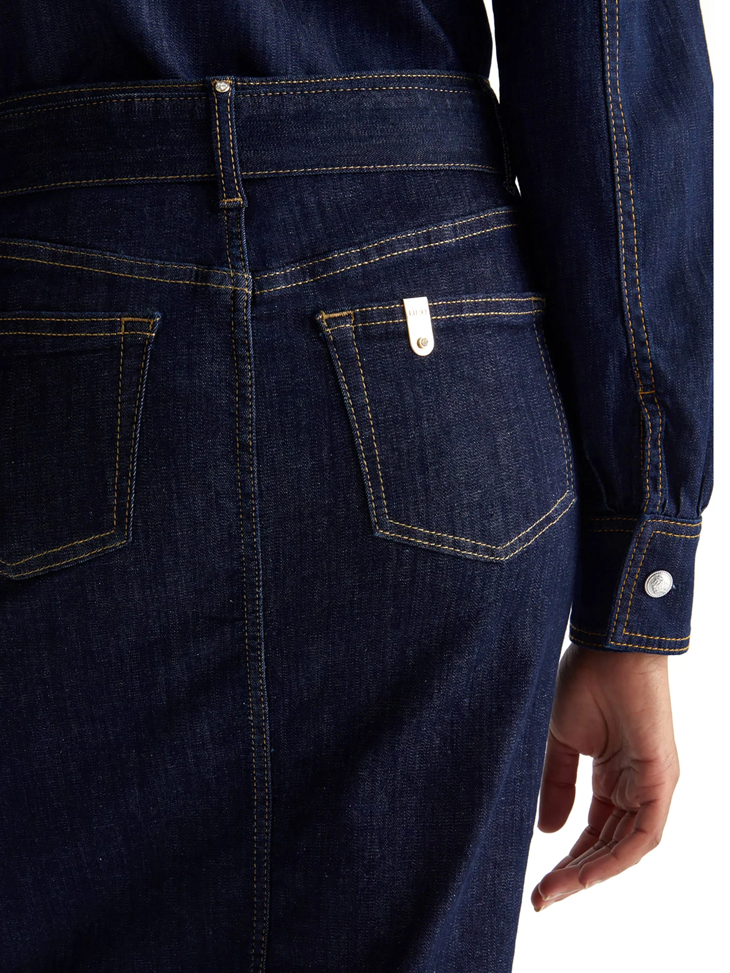 Gonna lunga cult jeans denim scuro - Image 4