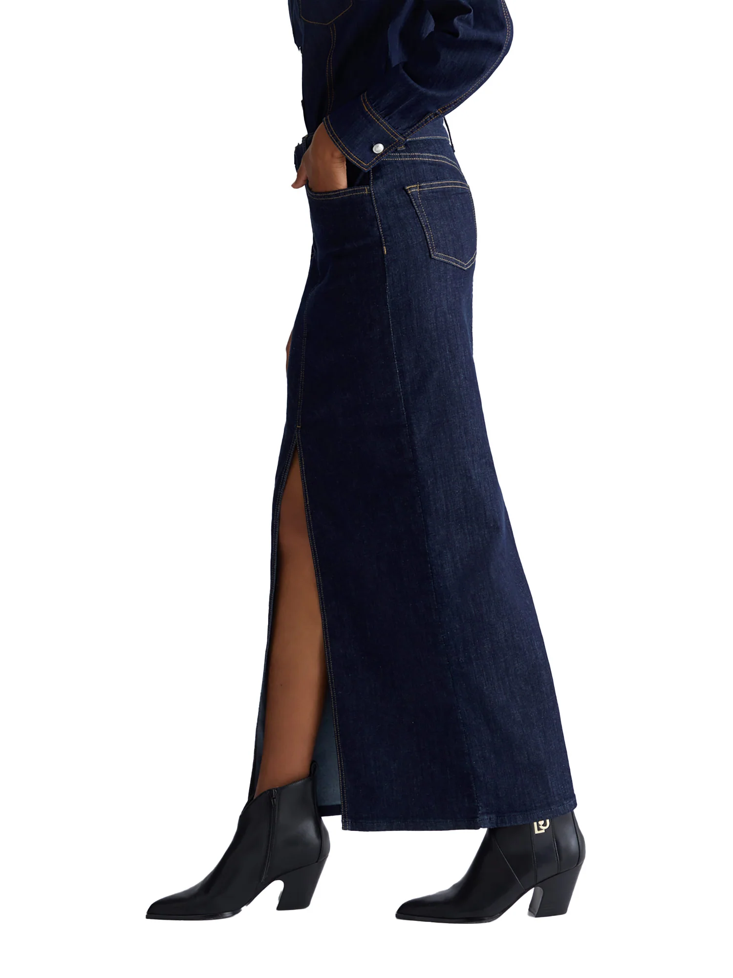 Gonna lunga cult jeans denim scuro - Image 5