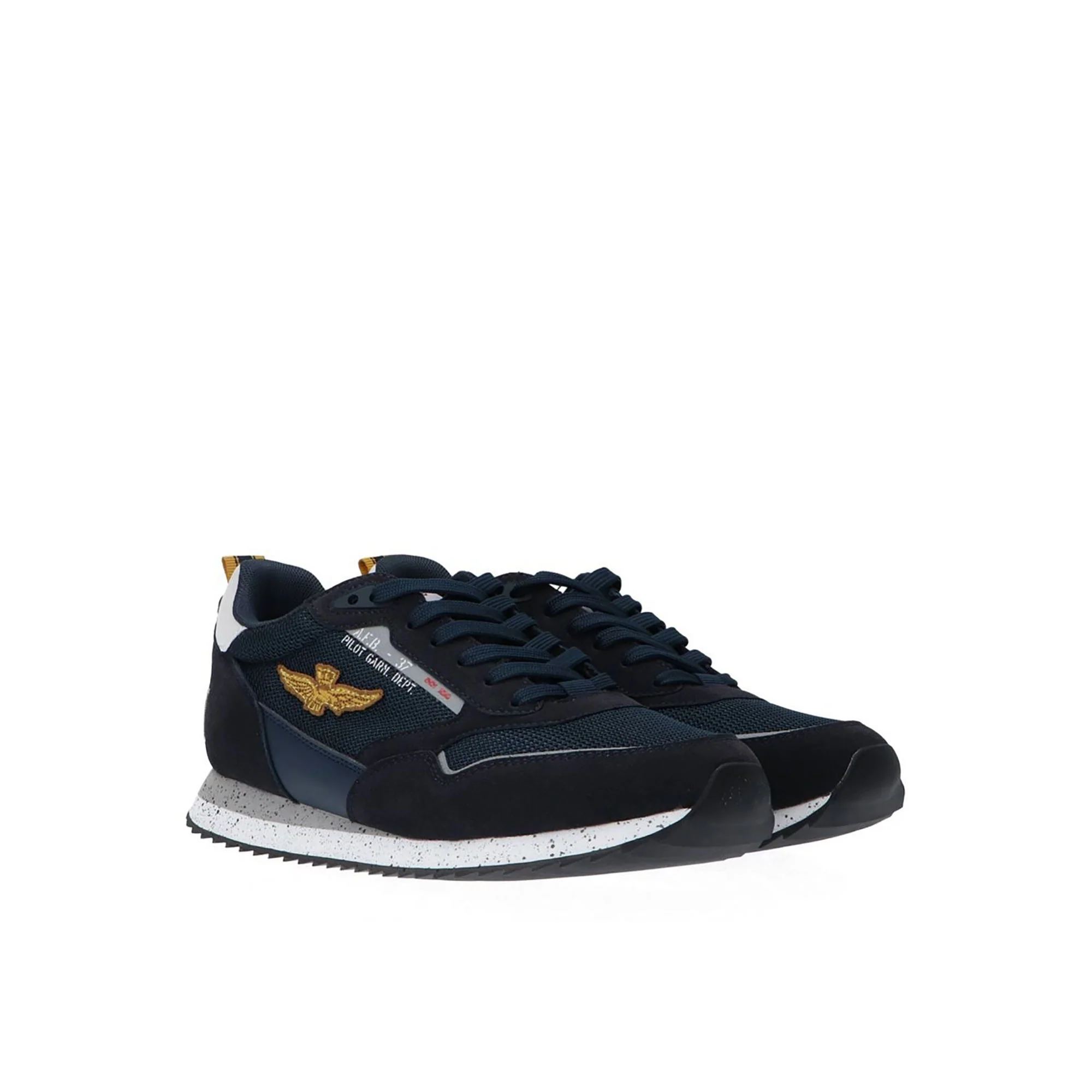 Sneakers logo nylon/suede blu - Image 2