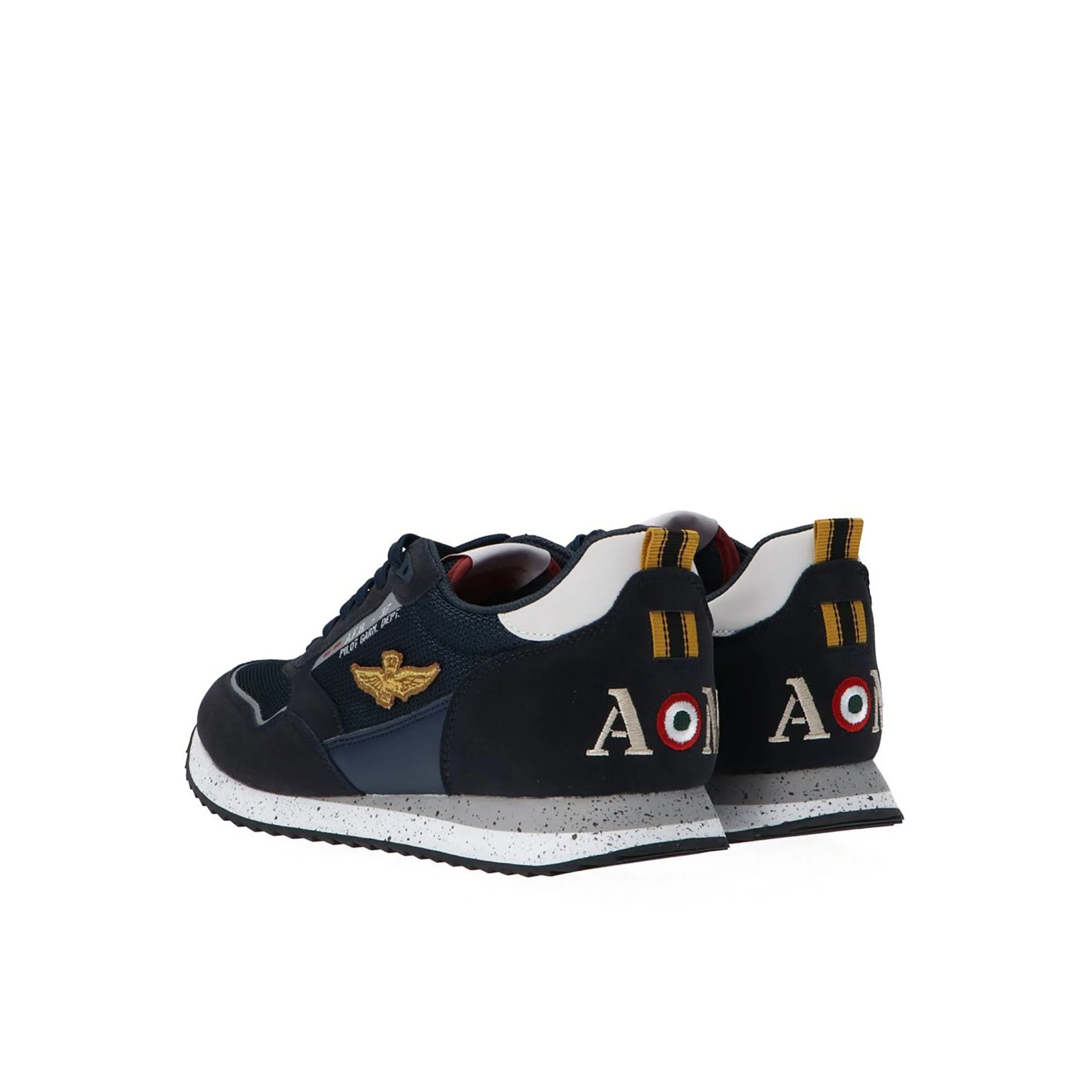 Sneakers logo nylon/suede blu - Image 3
