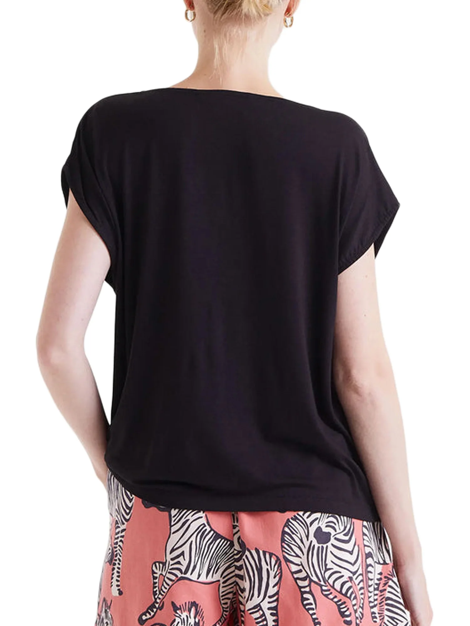 Blusa scollo a V nero - Image 2