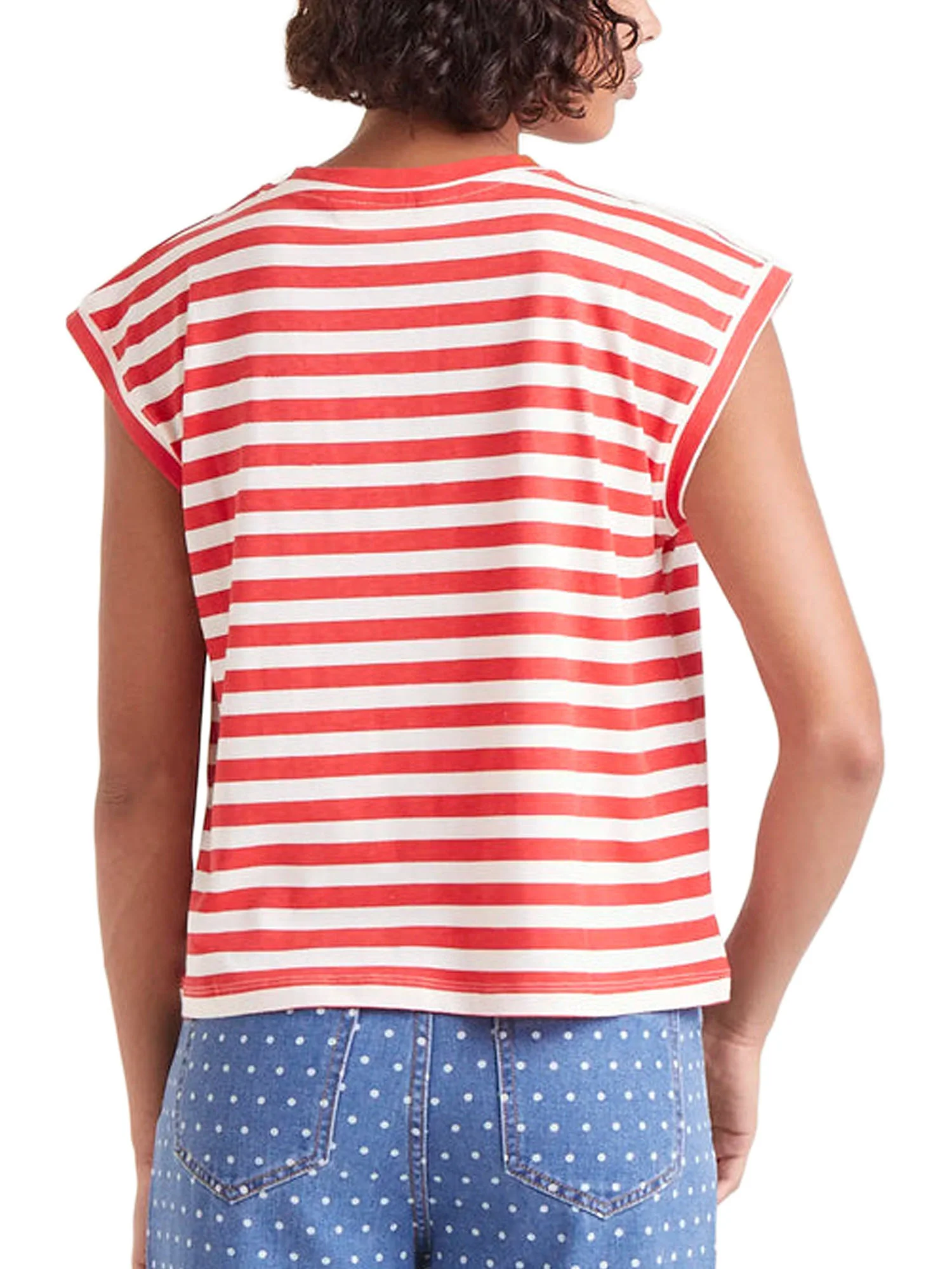 T-shirt maniche corte a righe bianco/rosso - Image 2