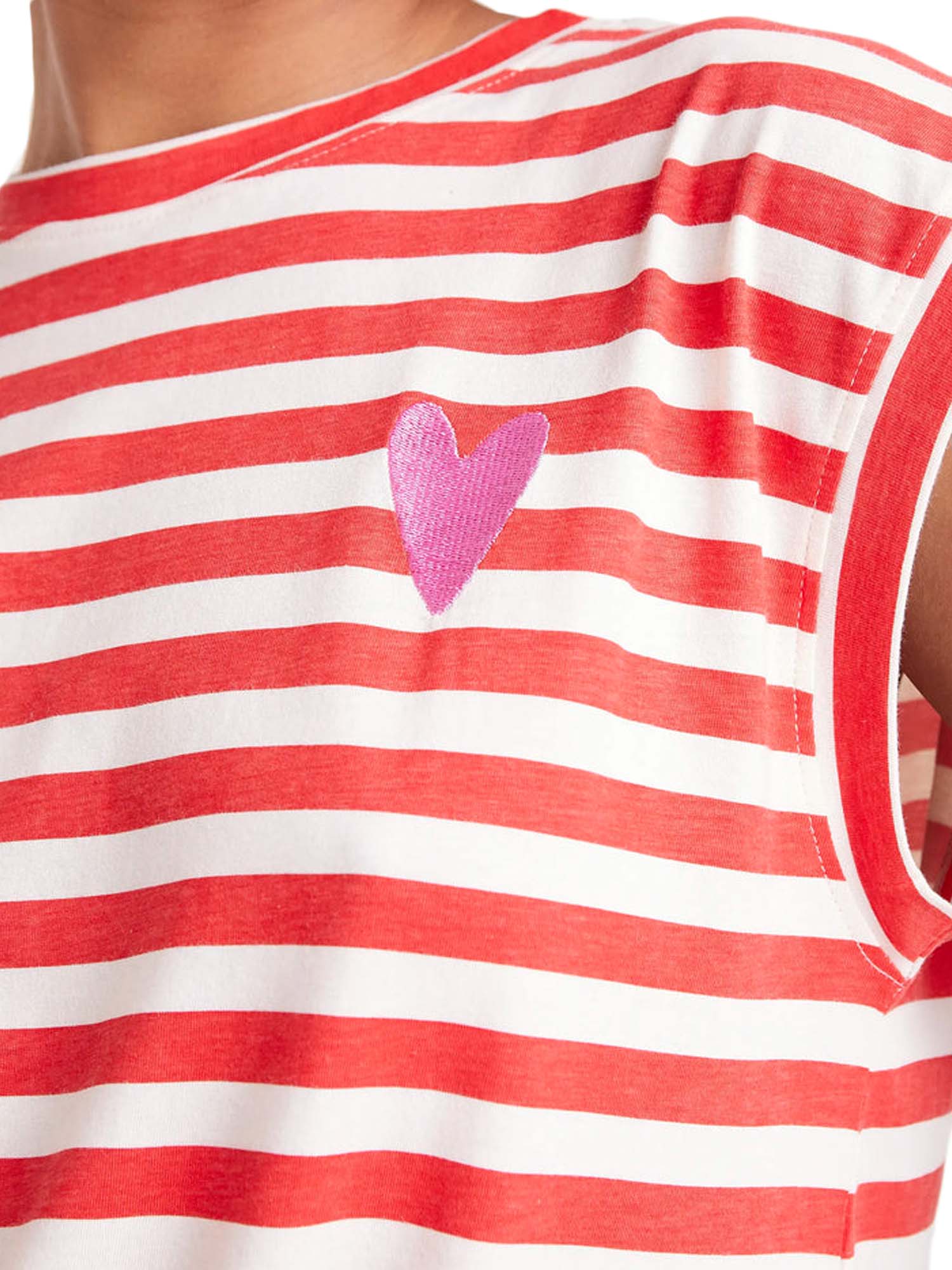 T-shirt maniche corte a righe bianco/rosso - Image 4