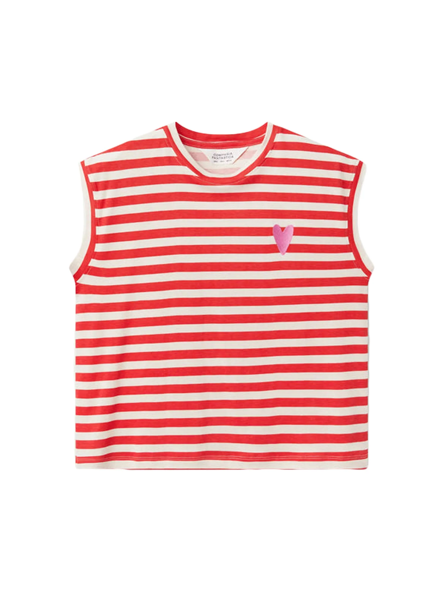 T-shirt maniche corte a righe bianco/rosso - Image 5