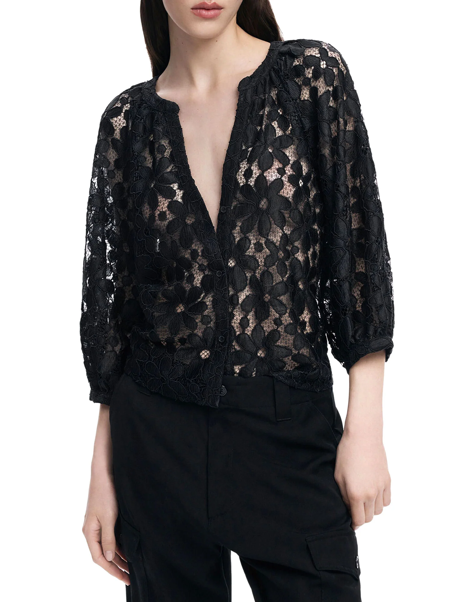 Blusa in pizzo Musas nero