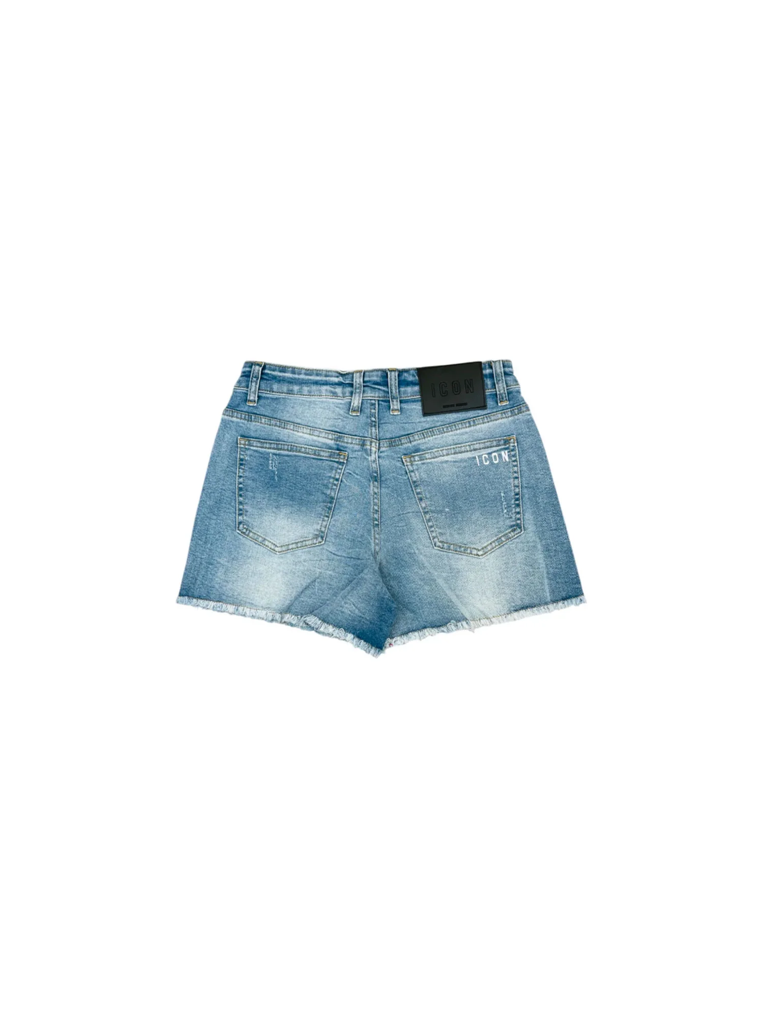 Short in jeans con logo posteriore denim medio - Image 2