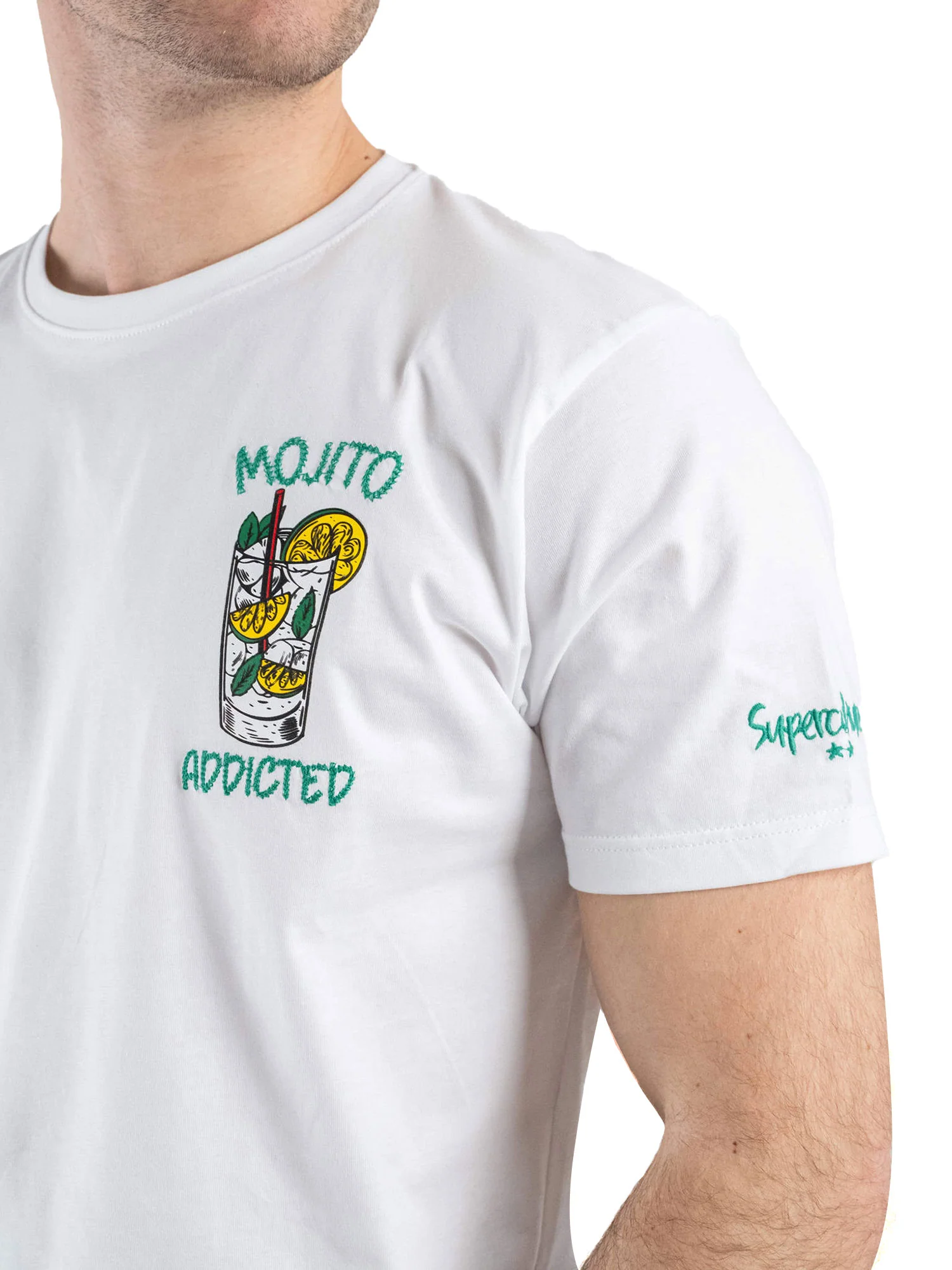 T-shirt ricamo mojito addicted bianco - Image 3