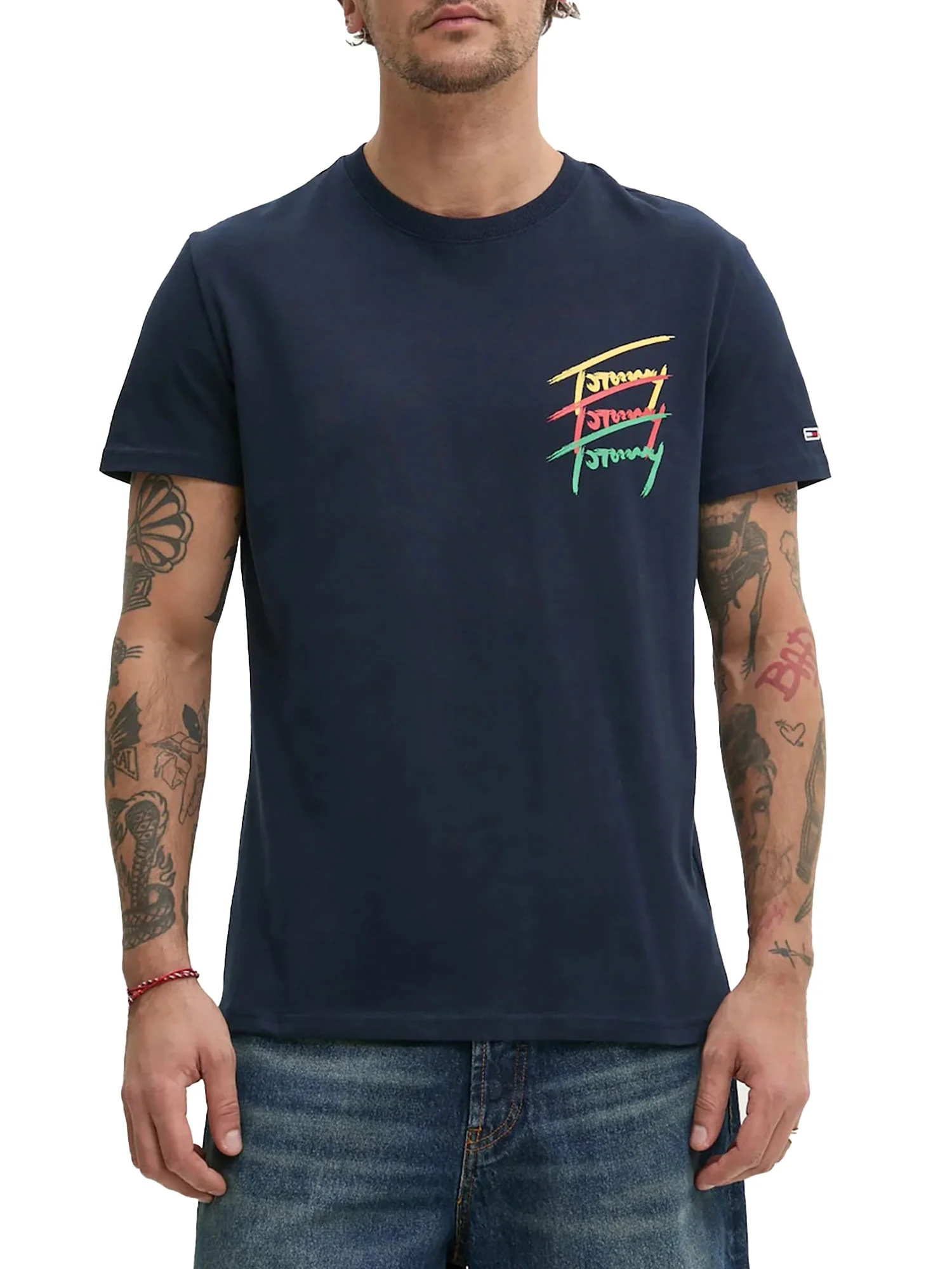 T-shirt TJM logo twisted signature blu