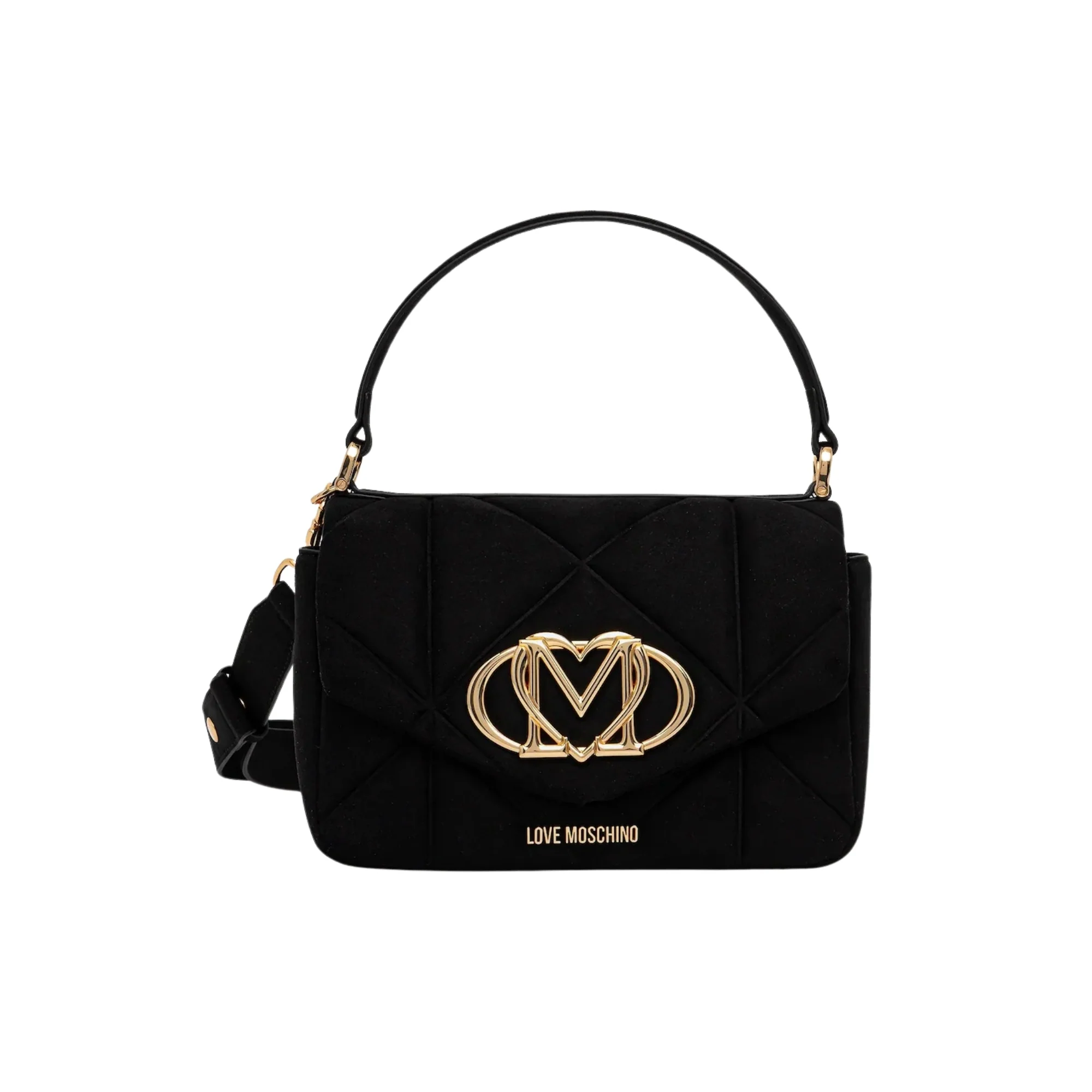 Borsa small mini Love Moschino handbag quilted velour nero