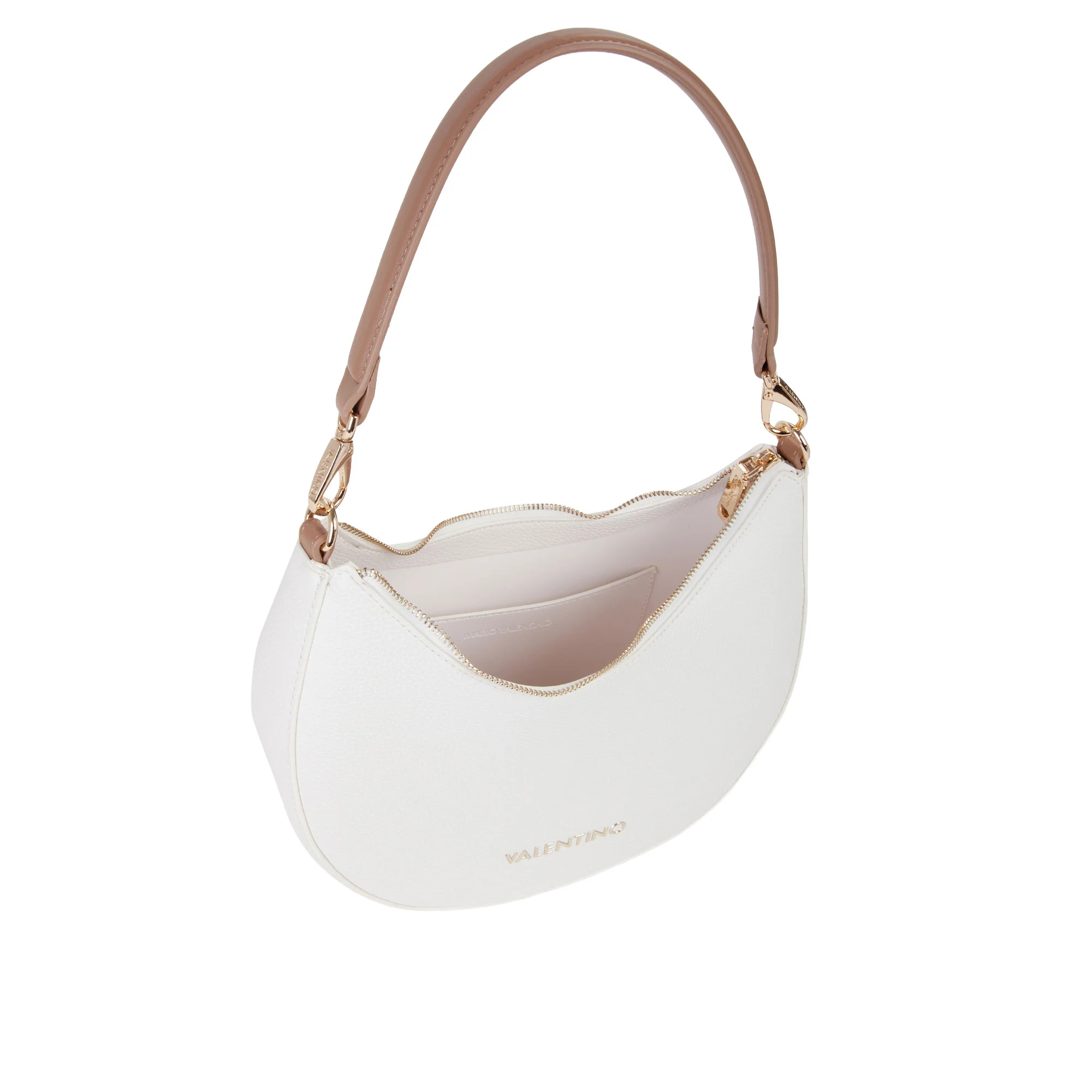 Borsa a spalla hobo Valentino donna Alexia bianco/cuoio - Image 5