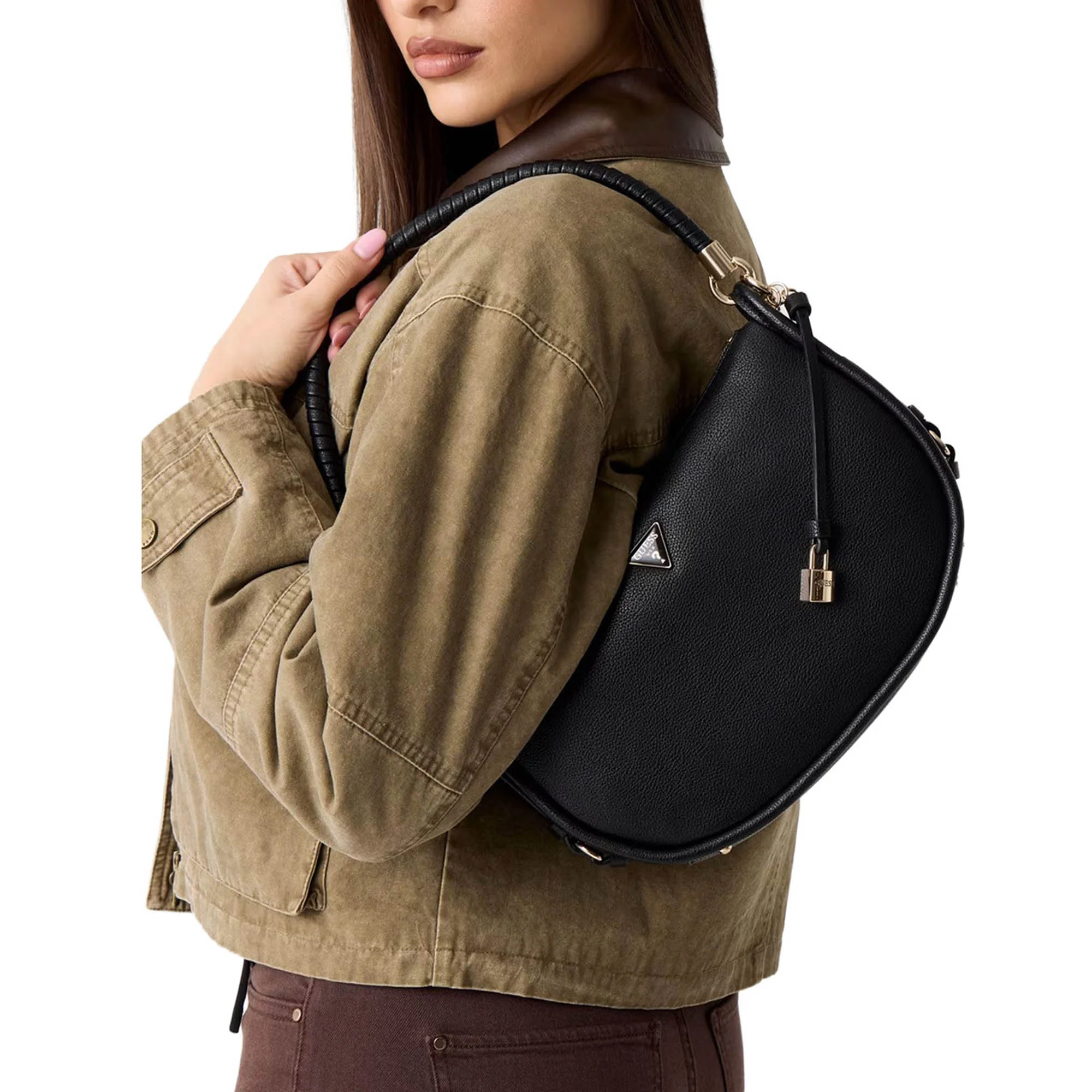 Borsa a spalla Guess donna Hobo Danya nero - Image 4