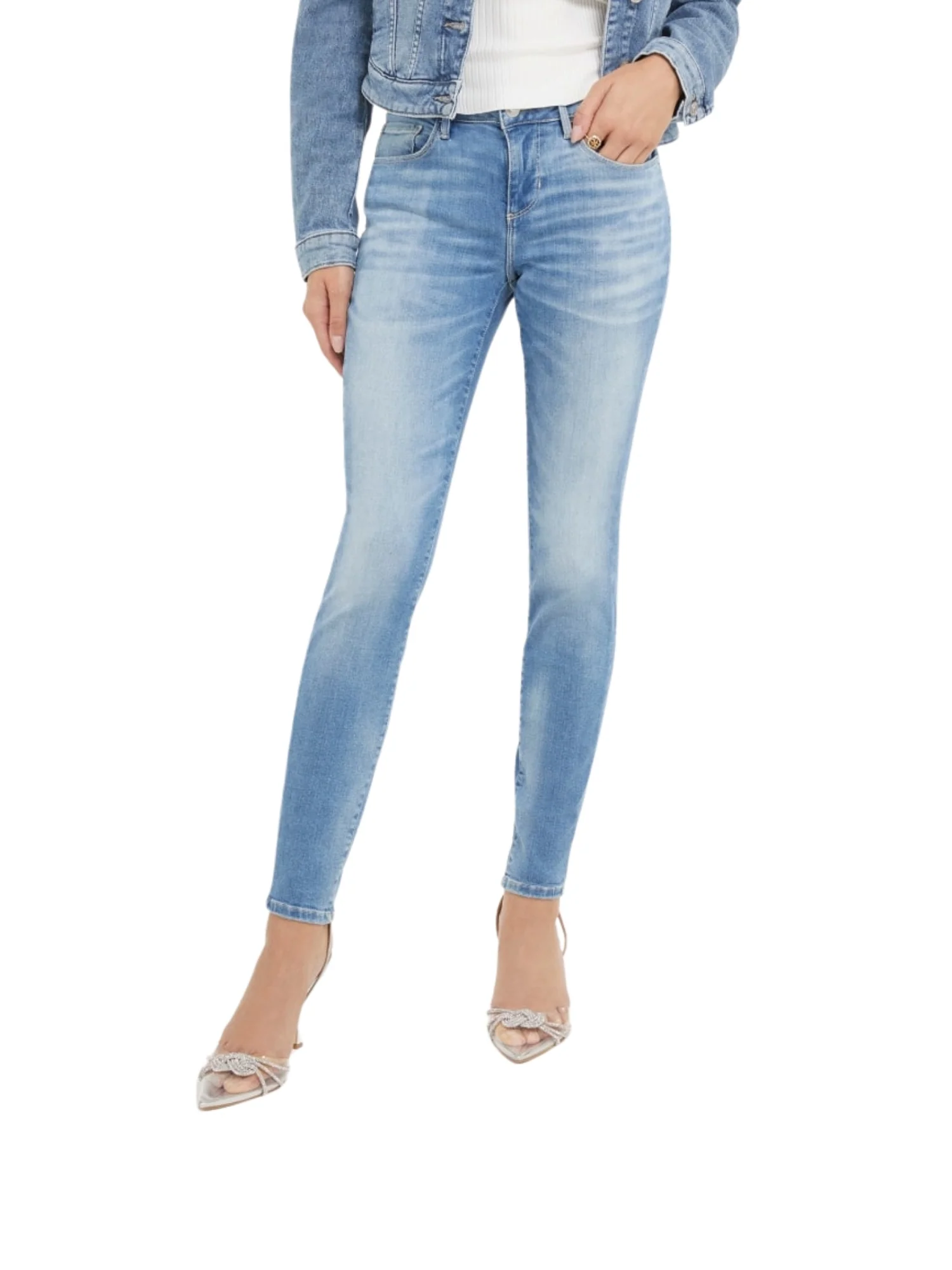 Jeans Guess donna modello annette denim chiaro