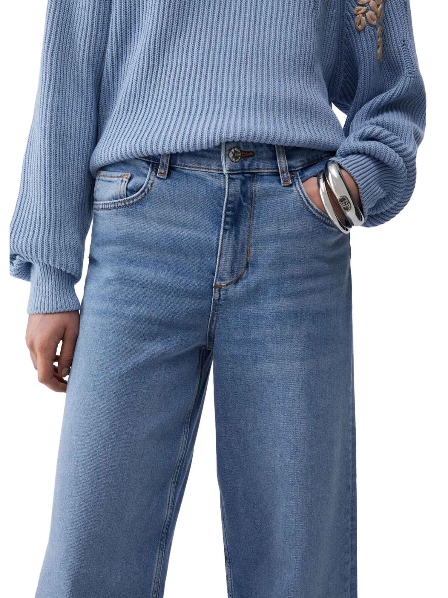 Jeans Liu Jo Donna bottom up flare cropped rw denim chiaro - Image 3