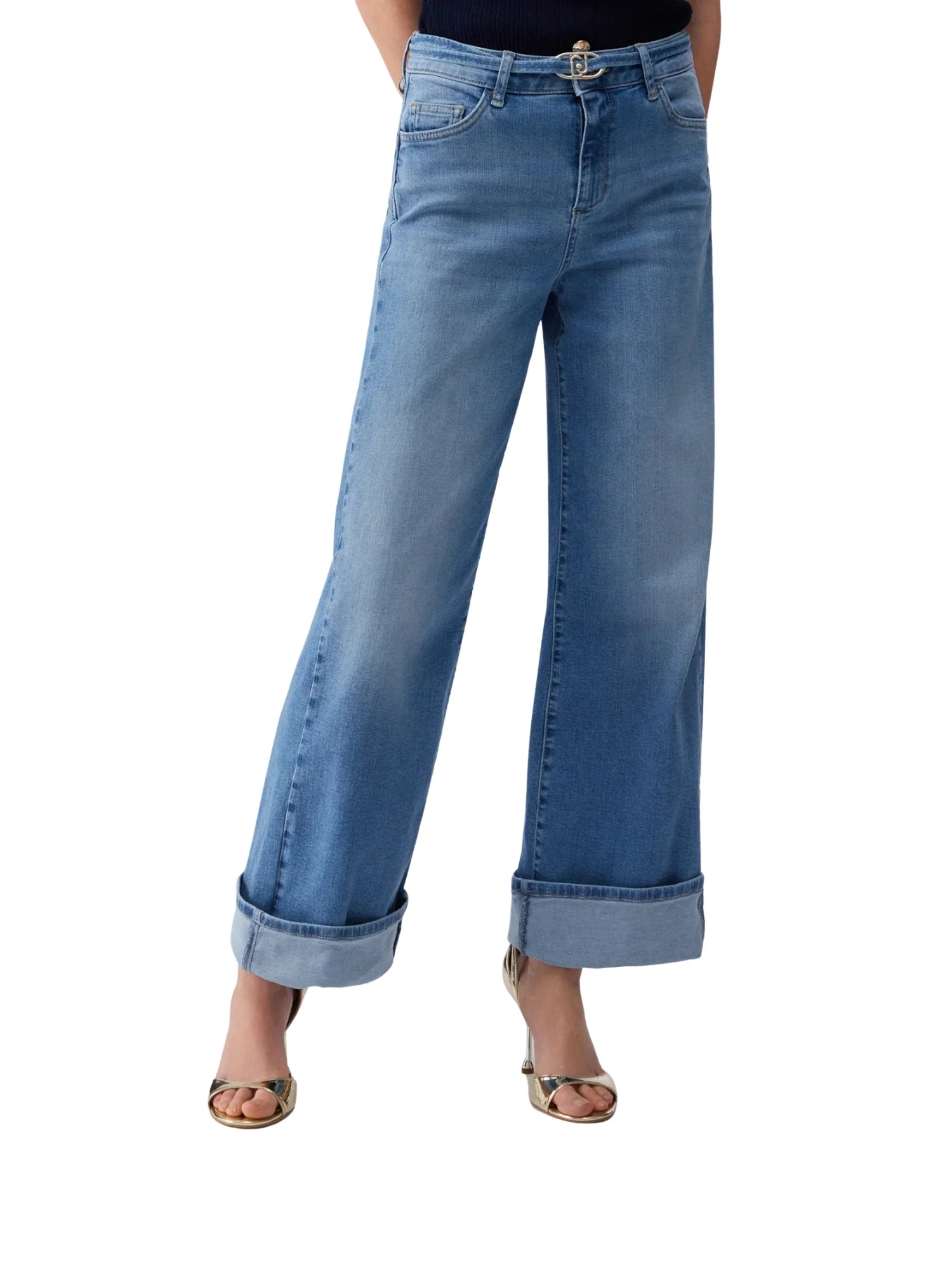 Jeans B.Up Liu Jo donna modello Good Cropped HW denim chiaro