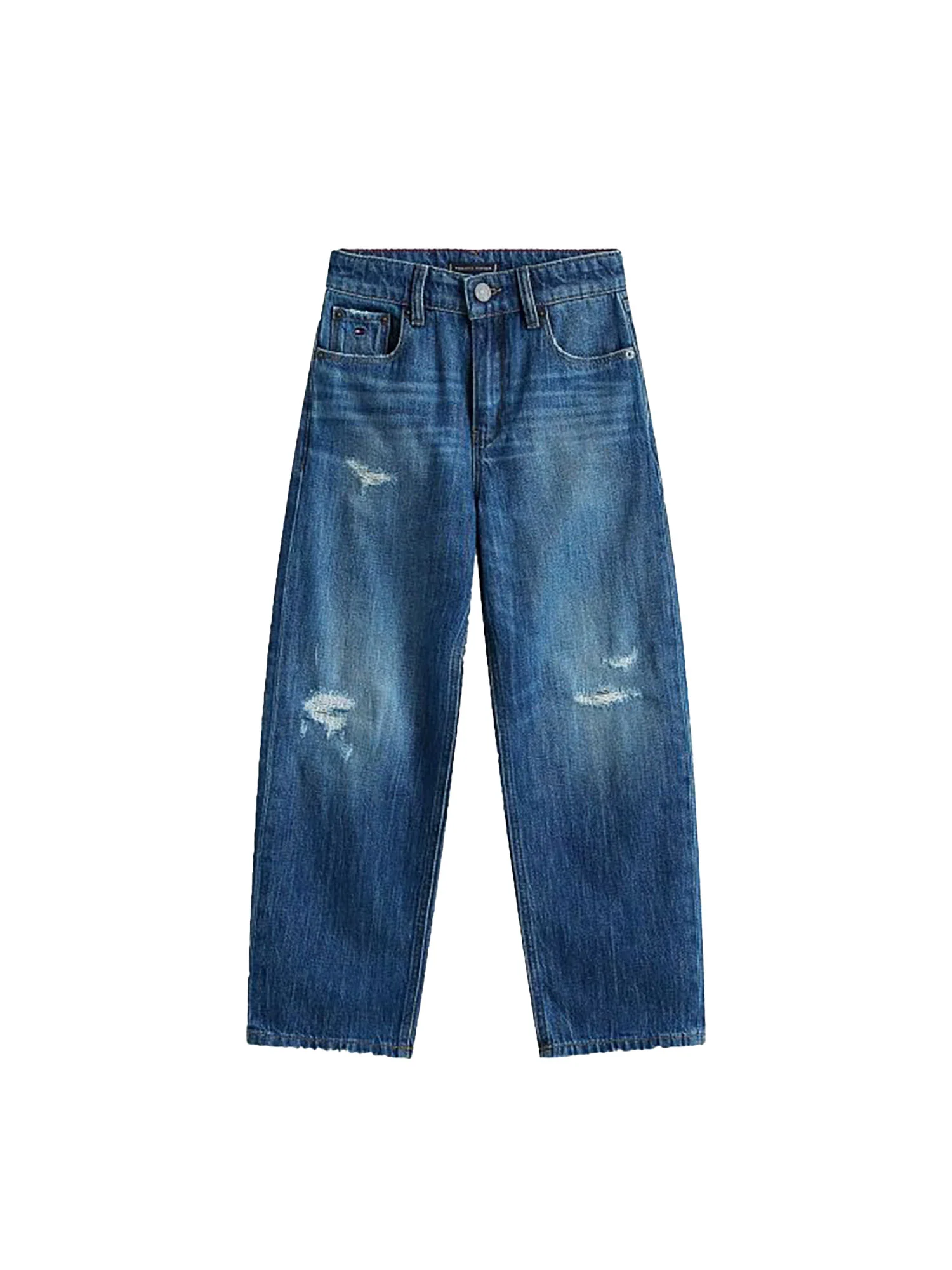 Jeans Tommy Hilfigher Ragazzo baggy destructions denim scuro