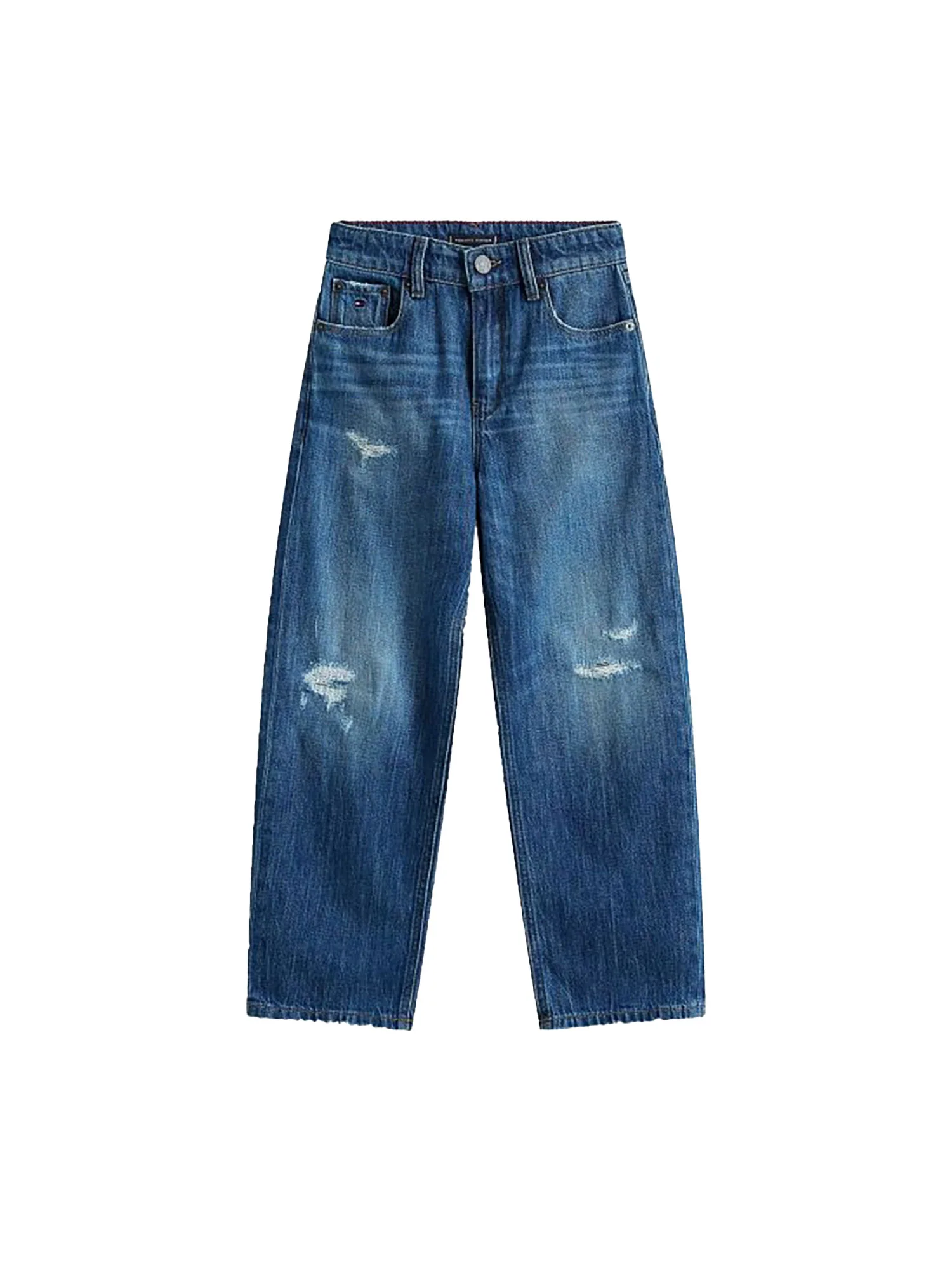 Jeans Tommy Hilfigher Bambino baggy destructions denim scuro