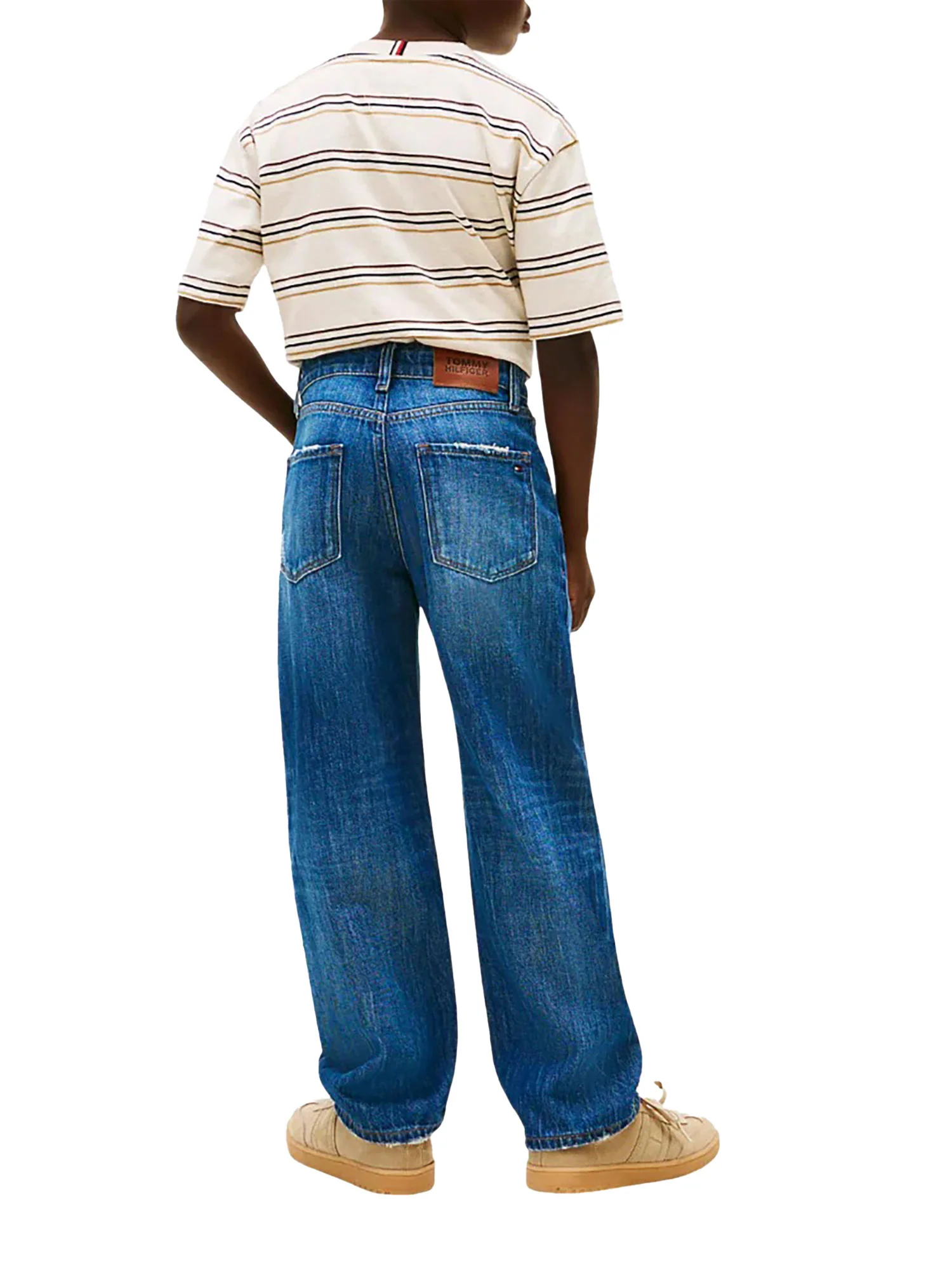 Jeans Tommy Hilfigher Bambino baggy destructions denim scuro - Image 3
