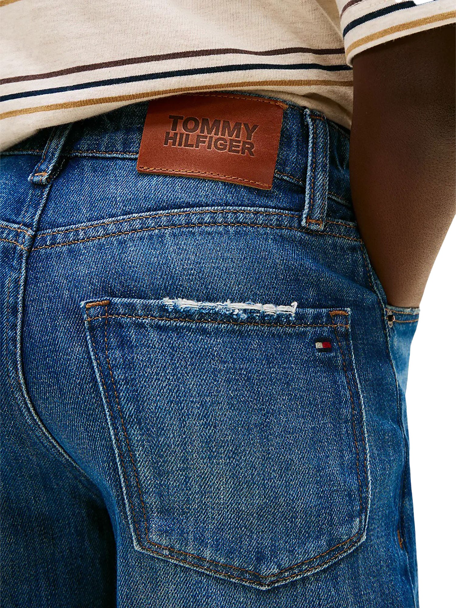 Jeans Tommy Hilfigher Bambino baggy destructions denim scuro - Image 4