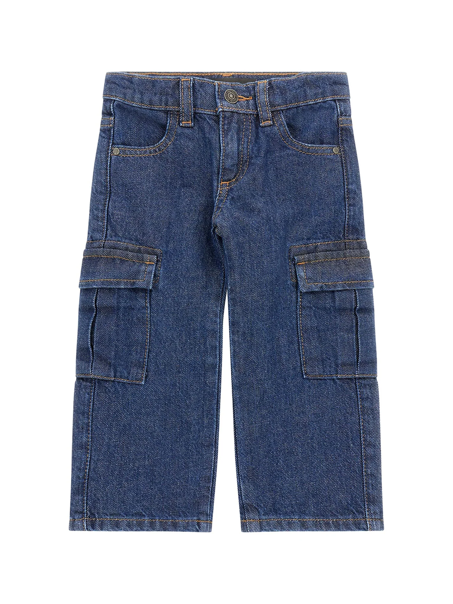 Jeans bambina cargo denim scuro