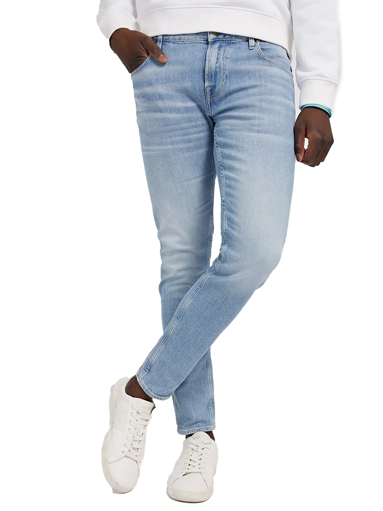 Jeans Chris modello elasticizzato in denim chiaro - Image 3
