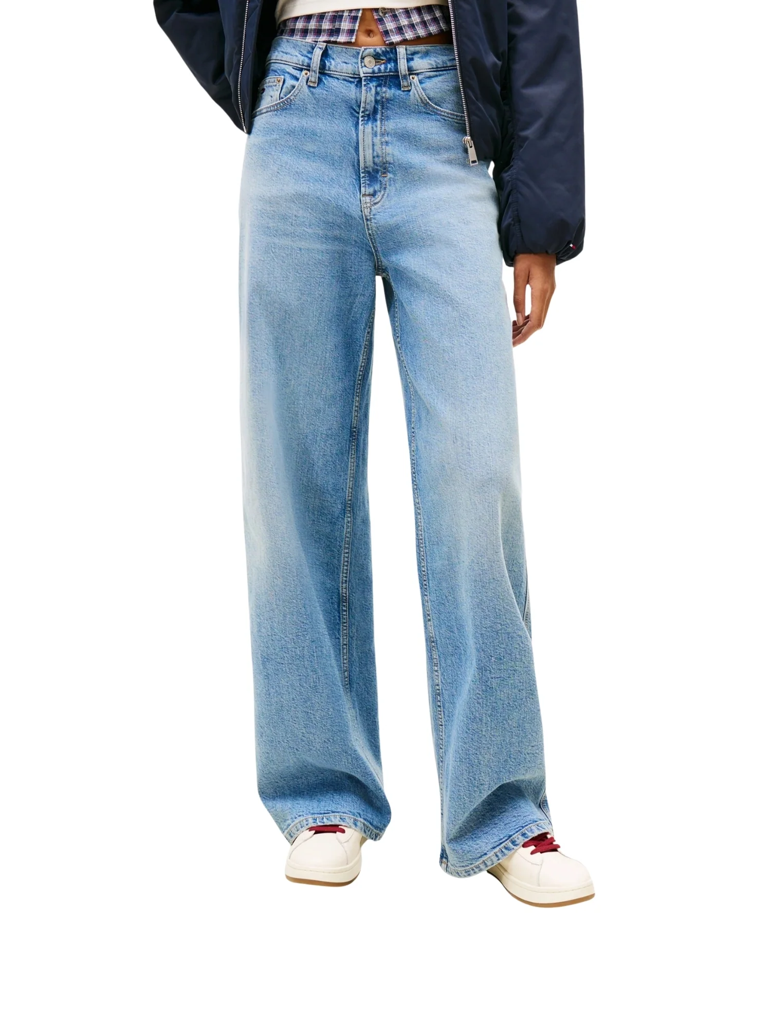 Pantalone Tommy Jeans modello claire hr wide denim medio