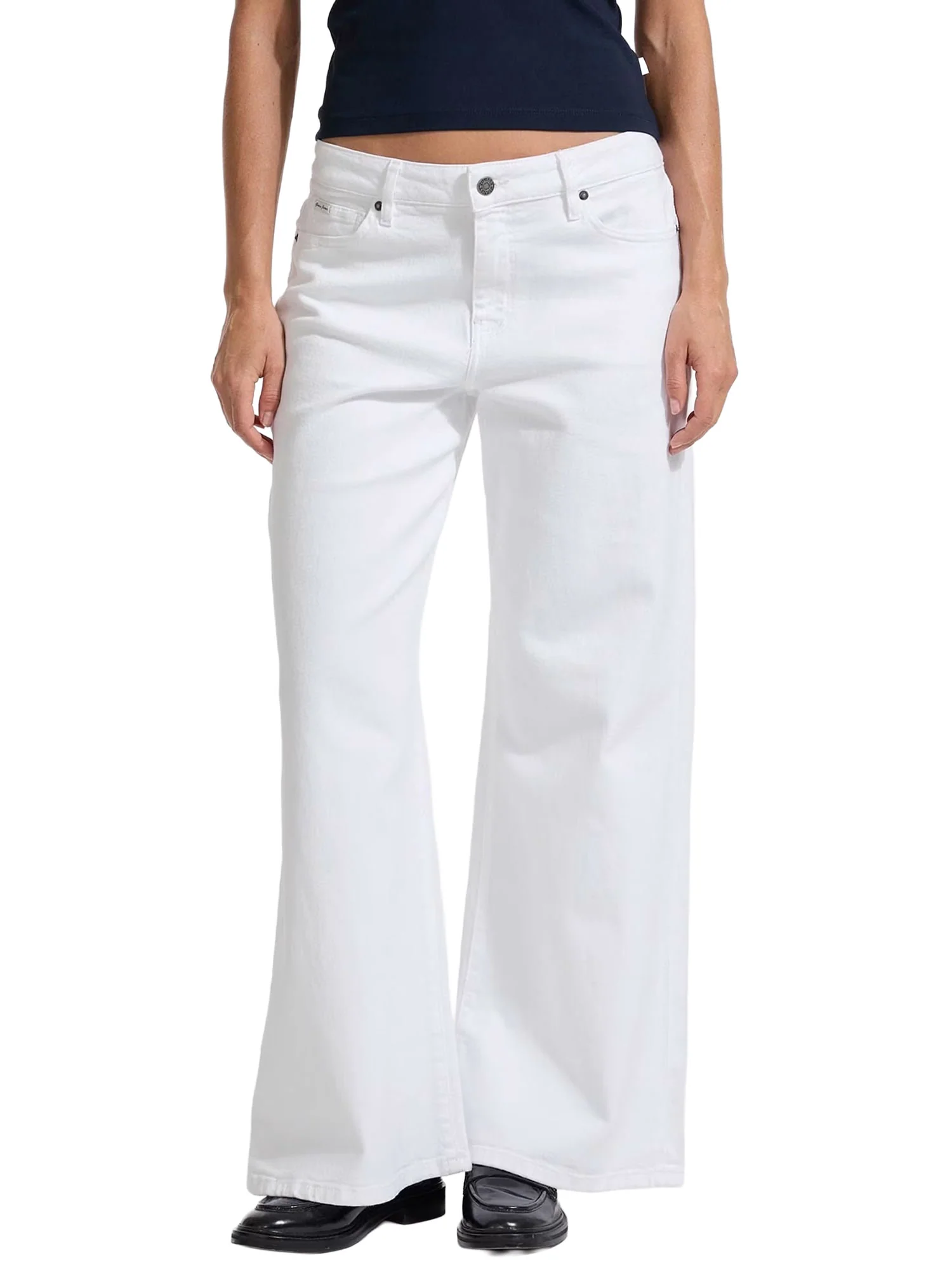 Jeans Guess donna G13 Low Rise X-Wide bianco