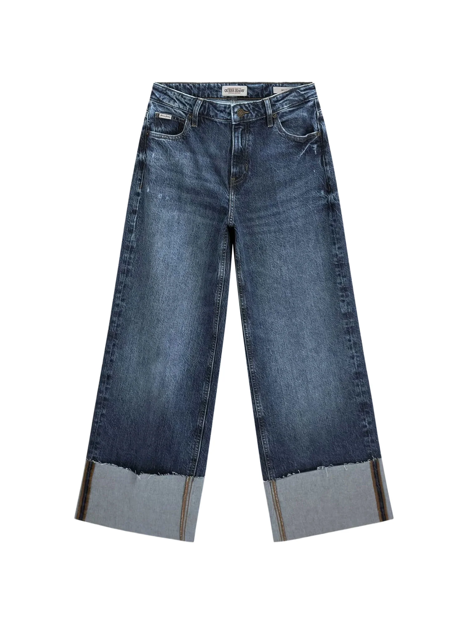 Jeans Guess donna Wid leg Cuffed denim scuro - Image 4