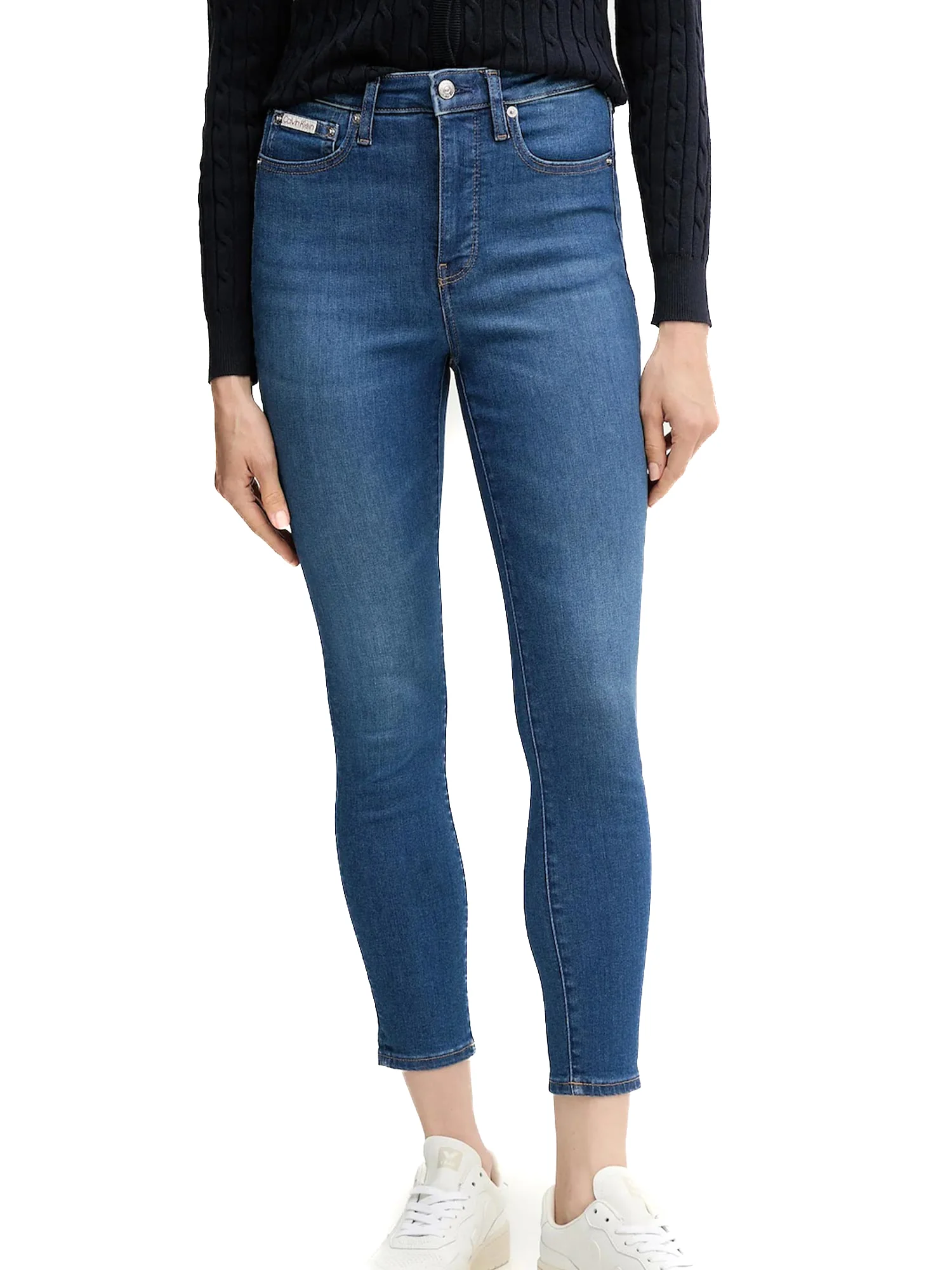 Jeans Calvin Klein Skinny Fit a vita alta denim medio