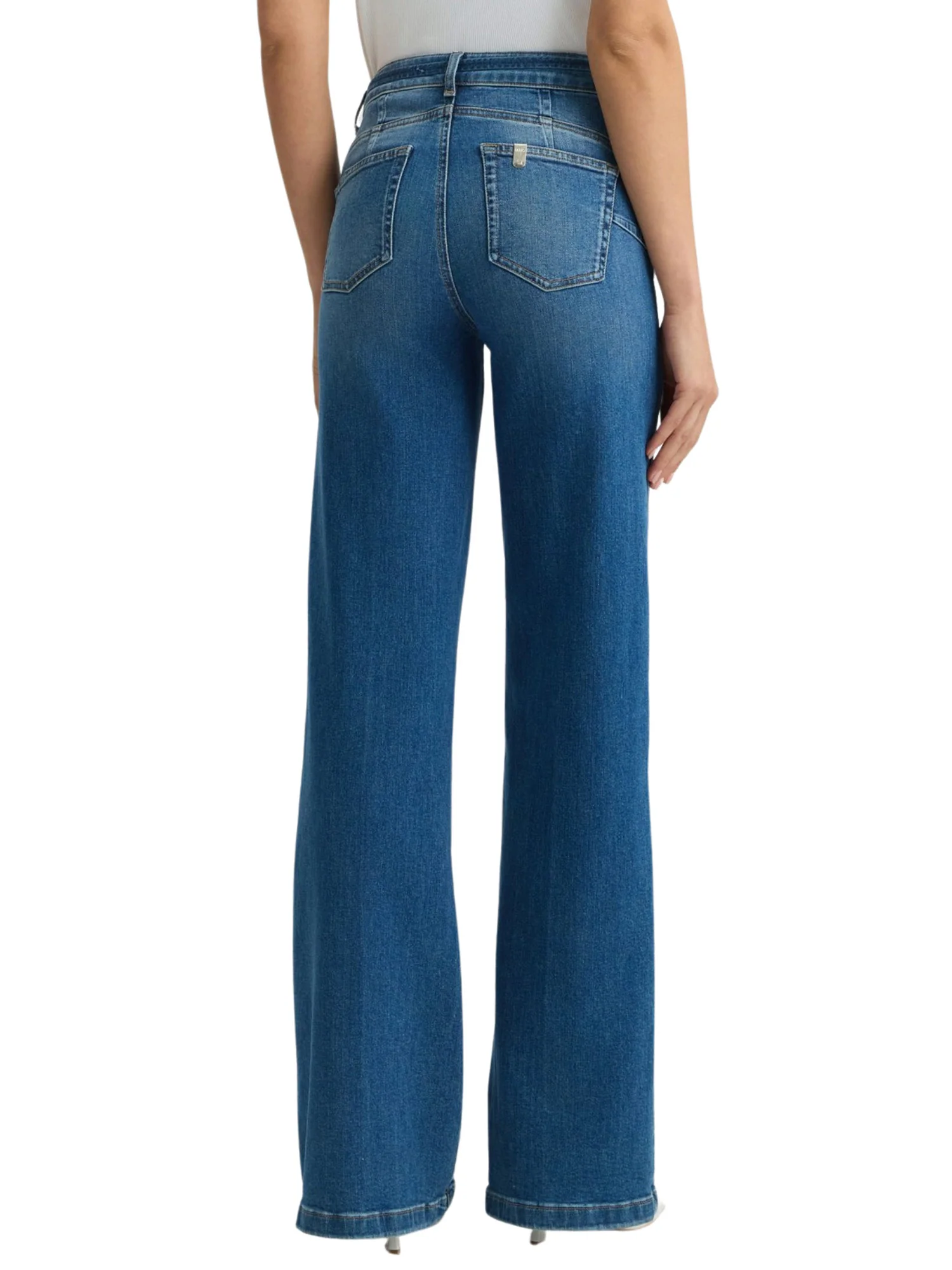 Jeans bottom up con piega stirata denim medio - Image 2