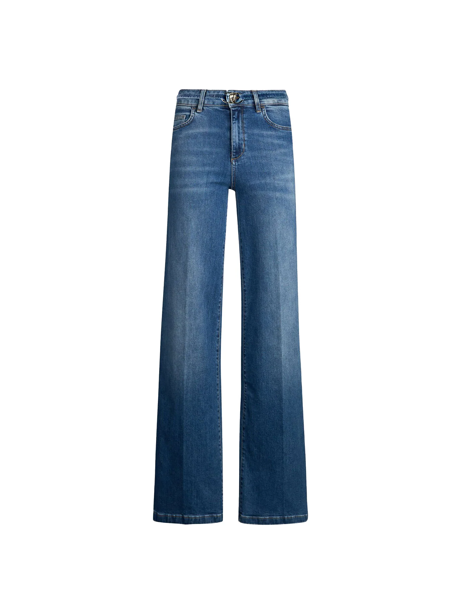 Jeans bottom up con piega stirata denim medio - Image 6