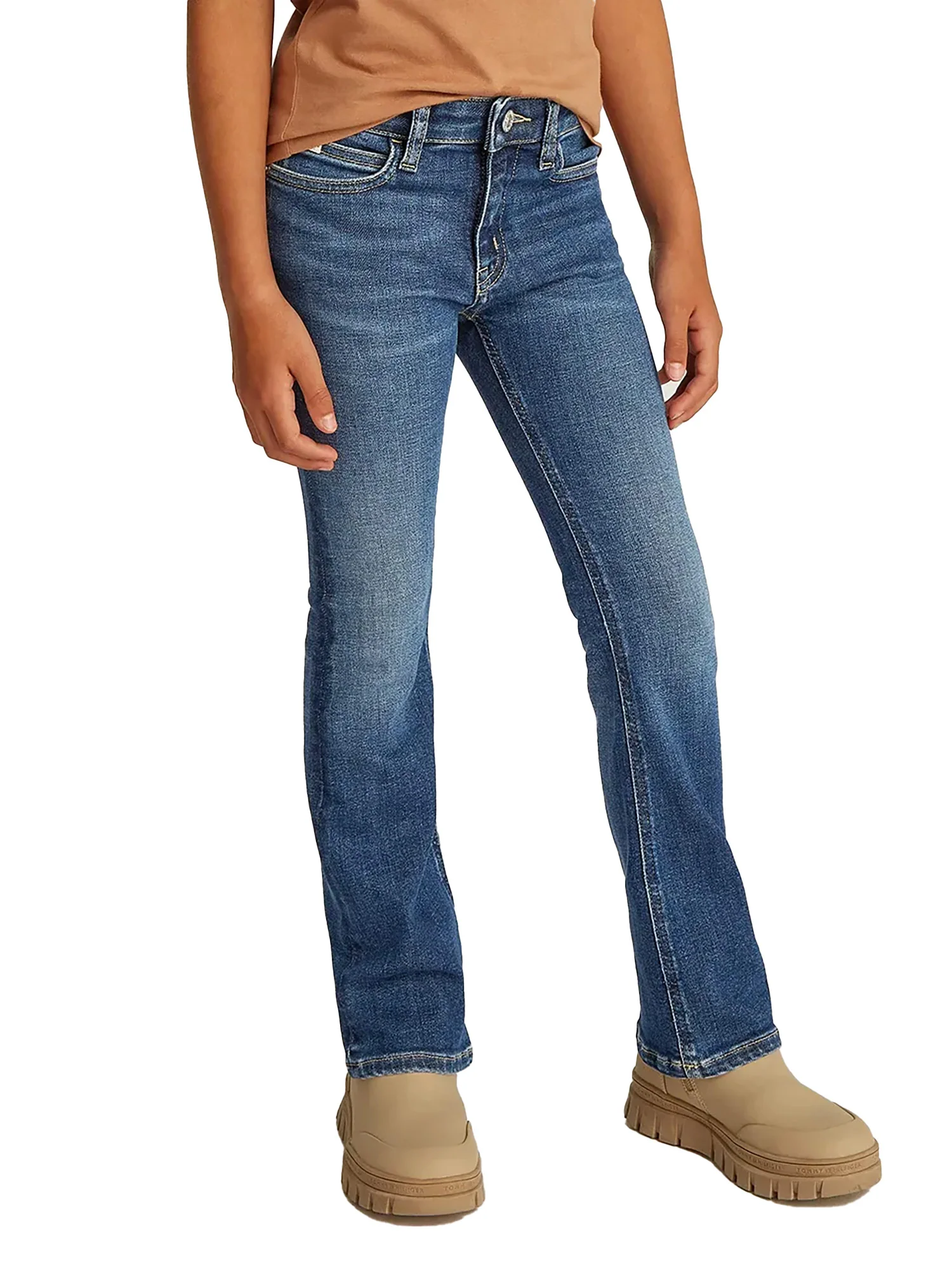 Jeans kids a zampa in denim scuro - Image 3
