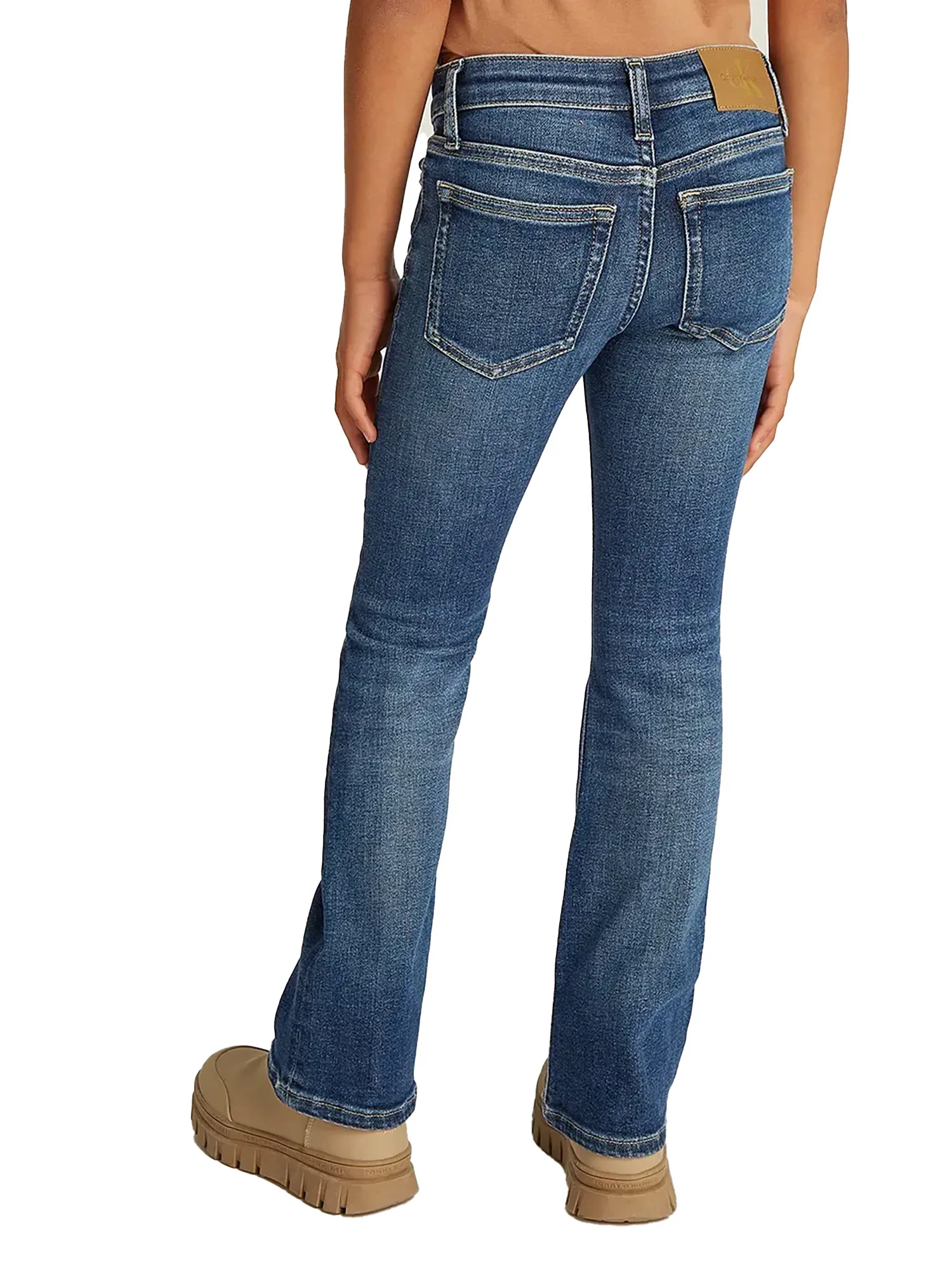 Jeans kids a zampa in denim scuro - Image 4