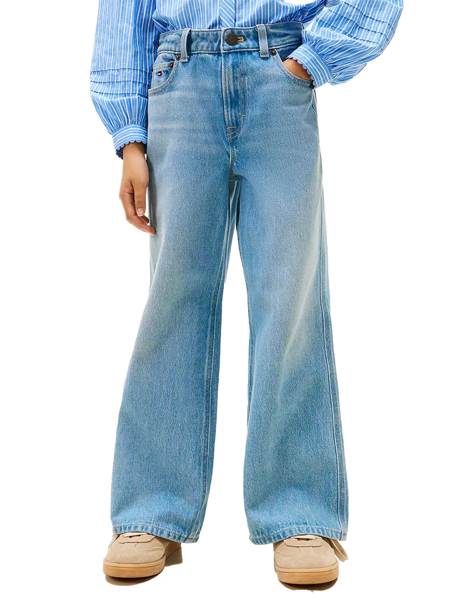Jeans Tommy Hilfigher Ragazza mabel wide leg denim medio - Image 2