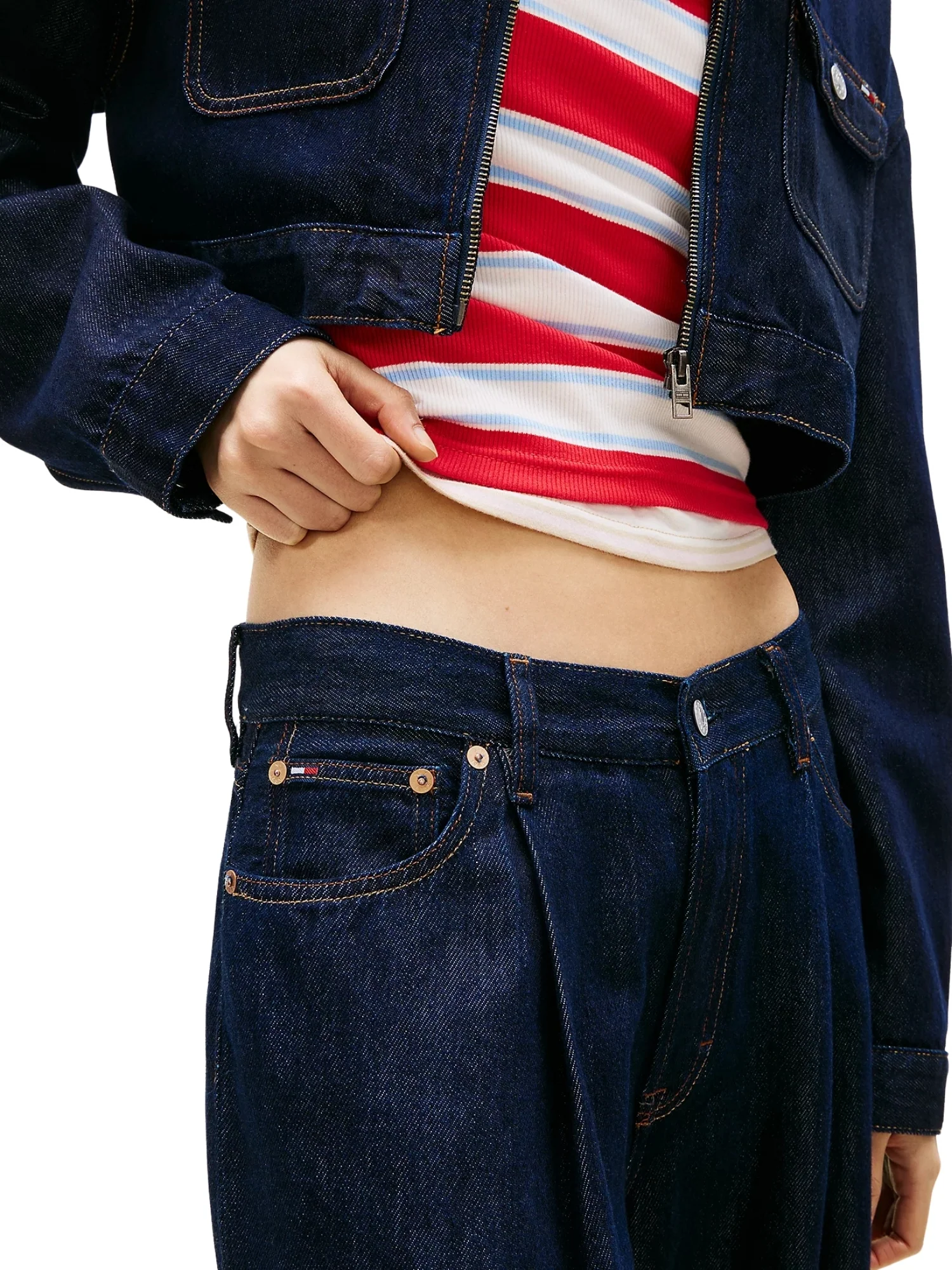 Pantalone Tommy Jeans modello mid rise loose denim scuro - Image 3