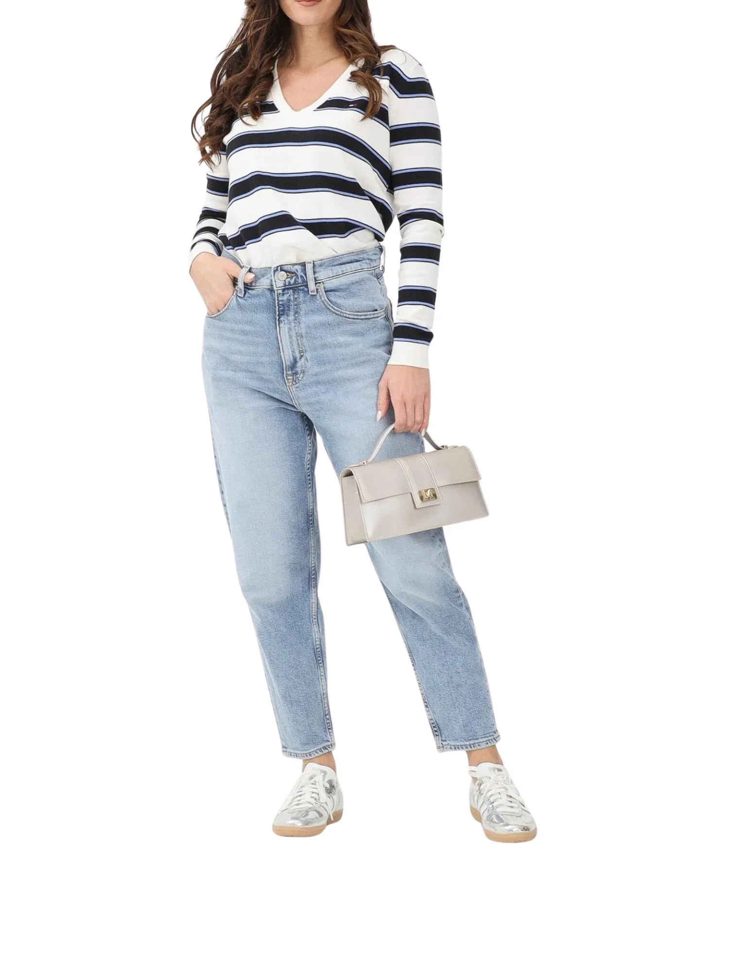 Pantalone Tommy Jeans modello mom fit denim chiaro - Image 4