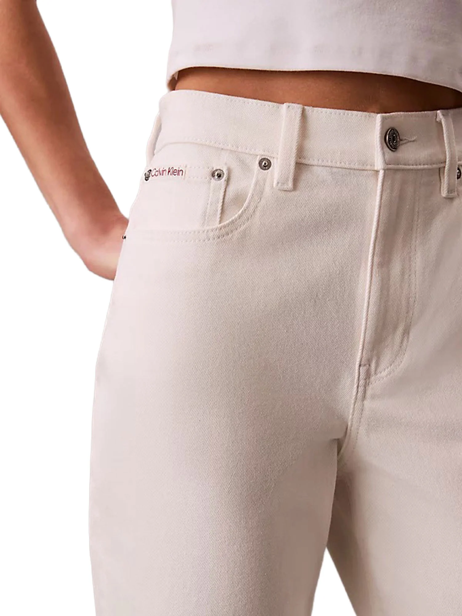 Jeans Calvin Klein Donna modello mom jeans
 Bianco - Image 2