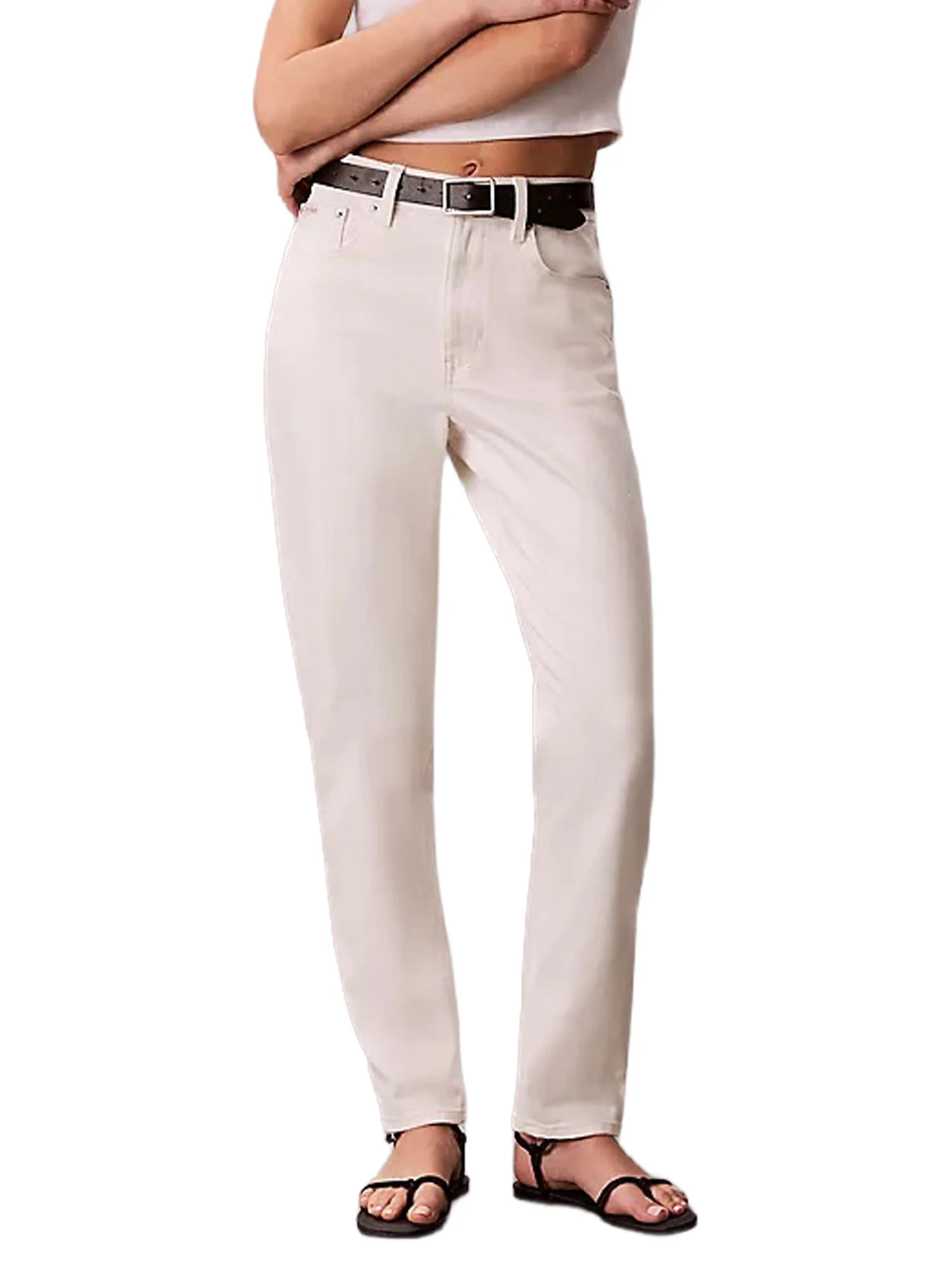 Jeans Calvin Klein Donna modello mom jeans
 Bianco - Image 4