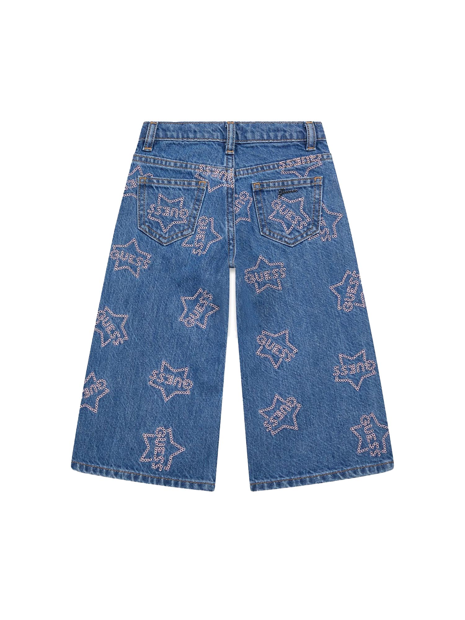 Jeans Guess Neonata a palazzo con ricamo denim medio - Image 2