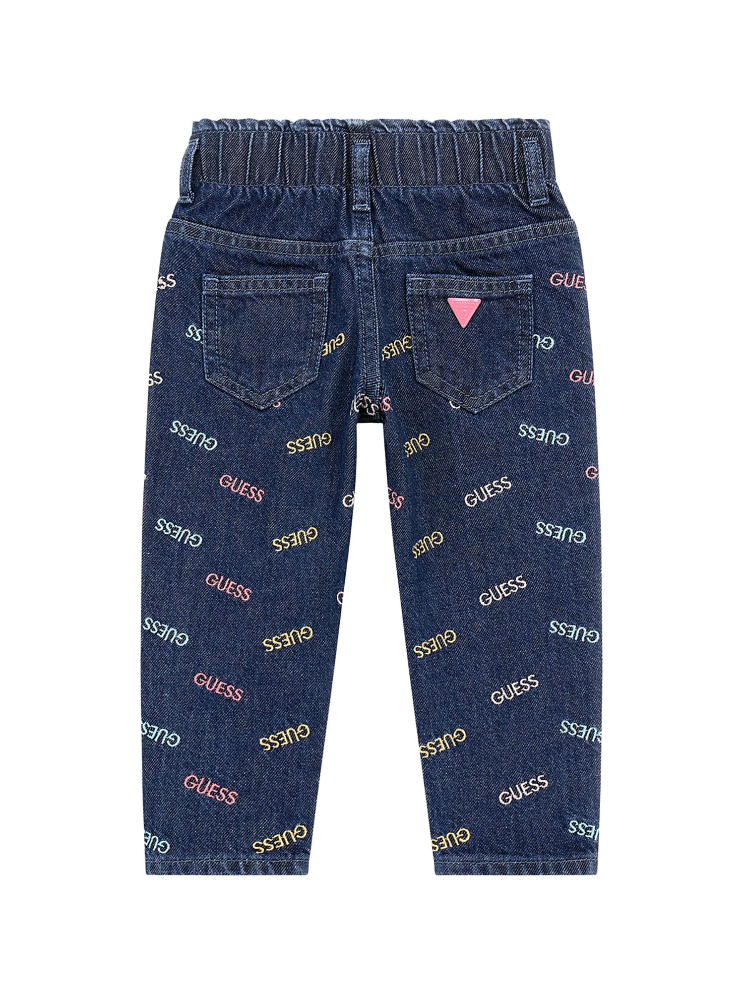 Jeans paper bag logo all over denim scuro - Image 2