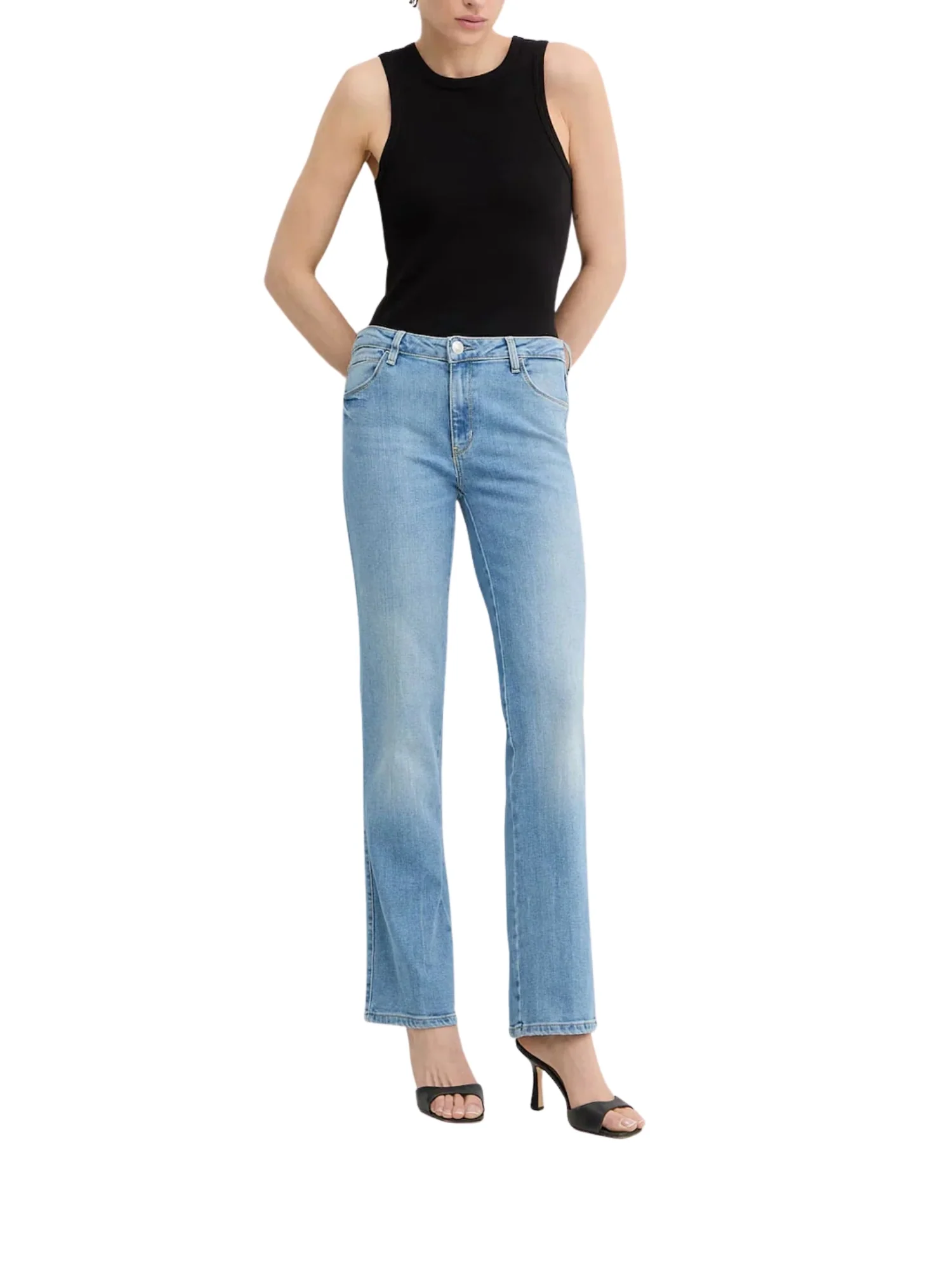 Jeans Guess donna modello sexy straigh denim chiaro - Image 2